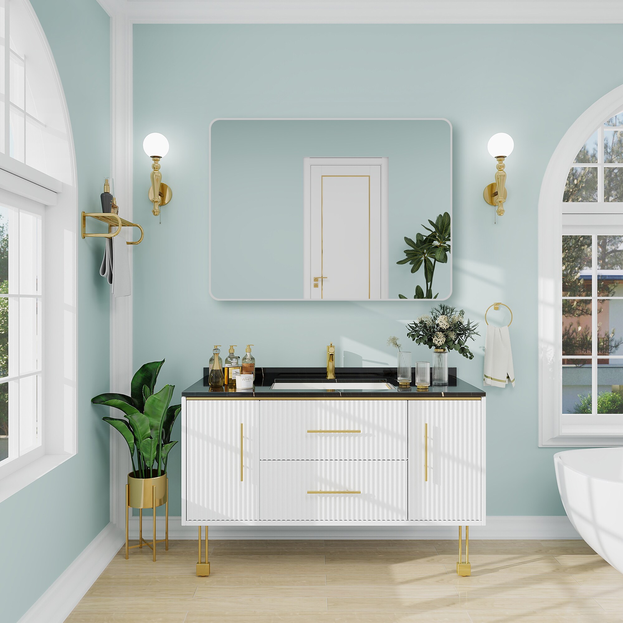 WELLFOR BFB63DHL-WF Framed-Bath-Mirrors - View #3