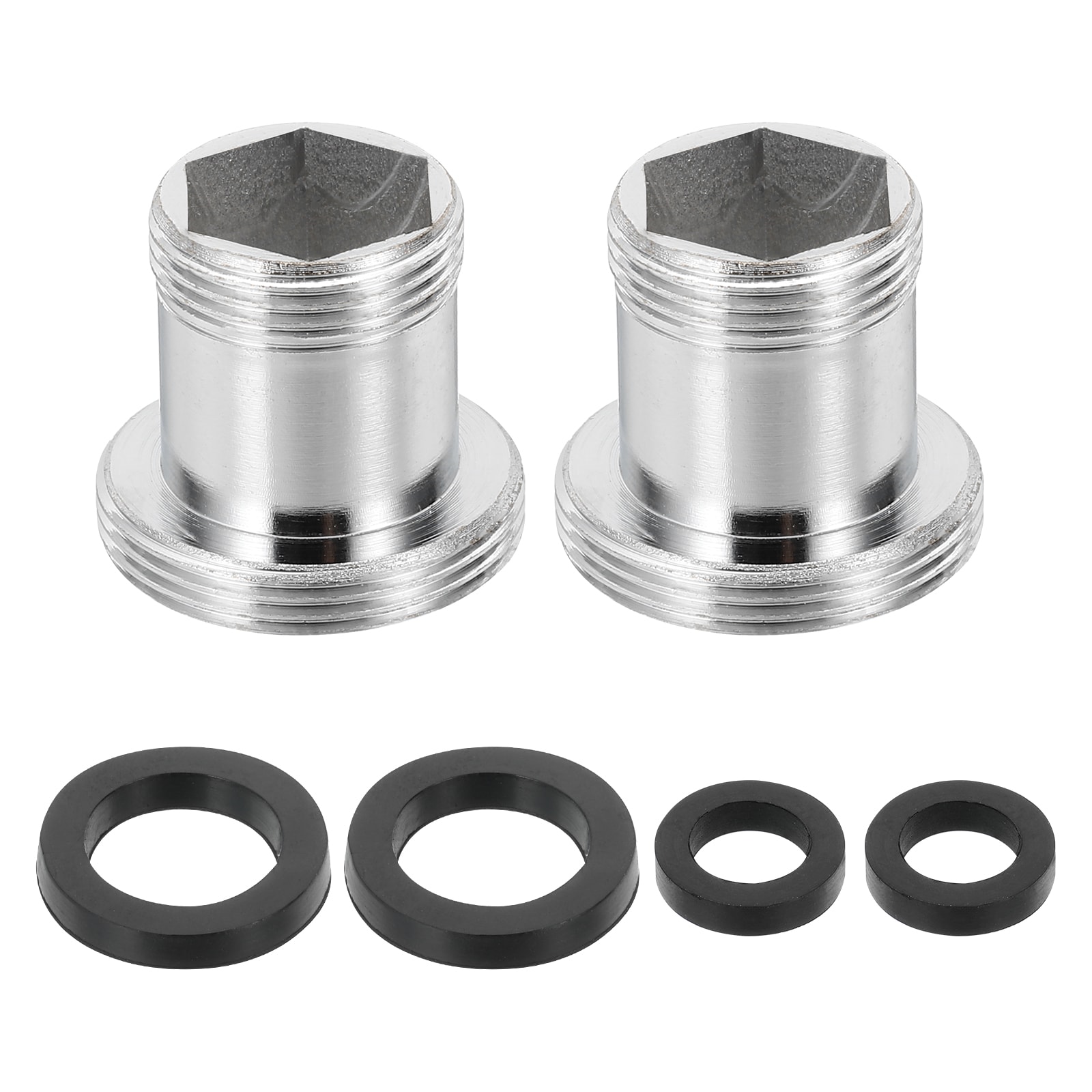 Unique Bargains 2pcs Faucet Aerator Adapter M16 Male to M22 Male with Washer 20mm Length