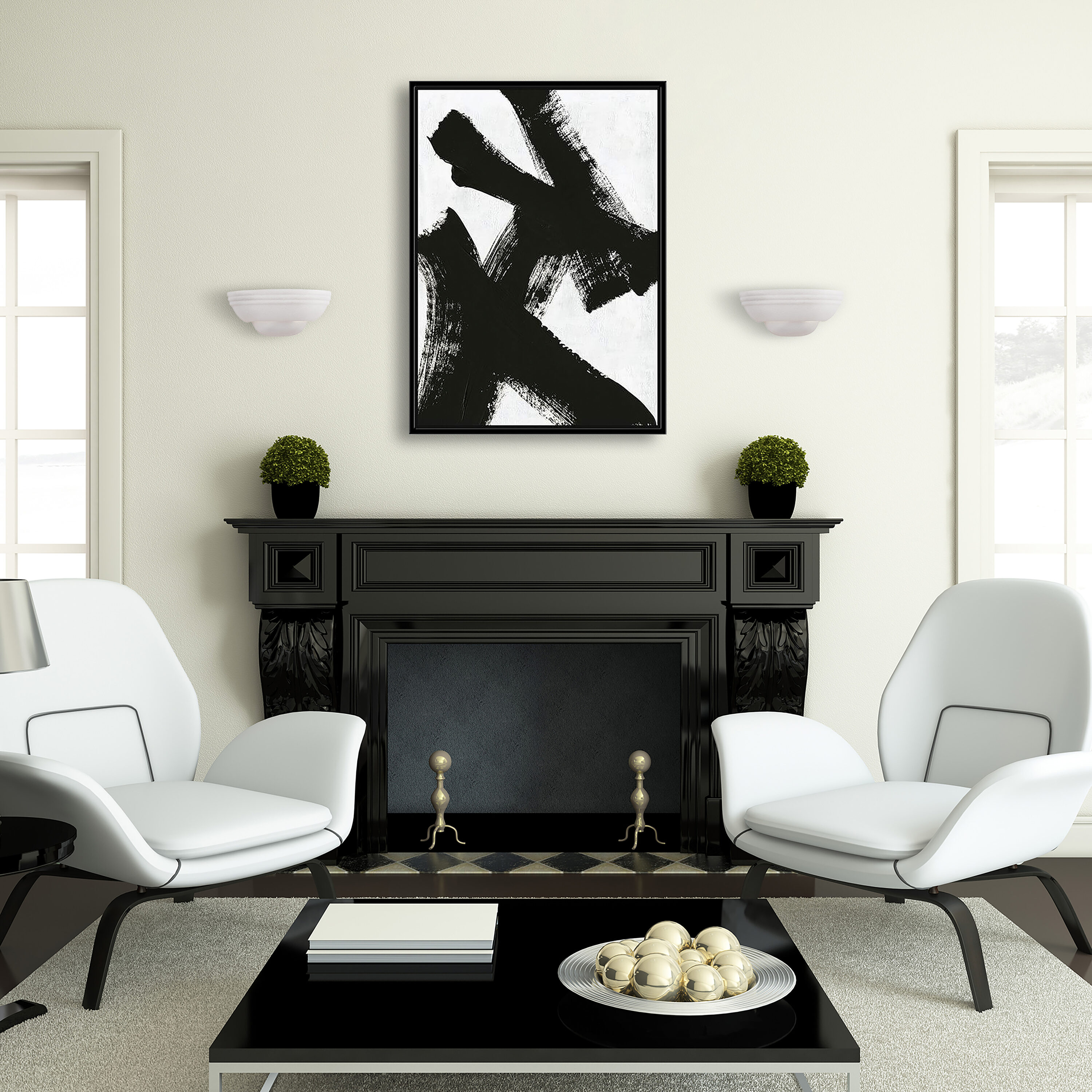 Sleek White Ceramic 12.5" Wall Sconce with Frosted Shade