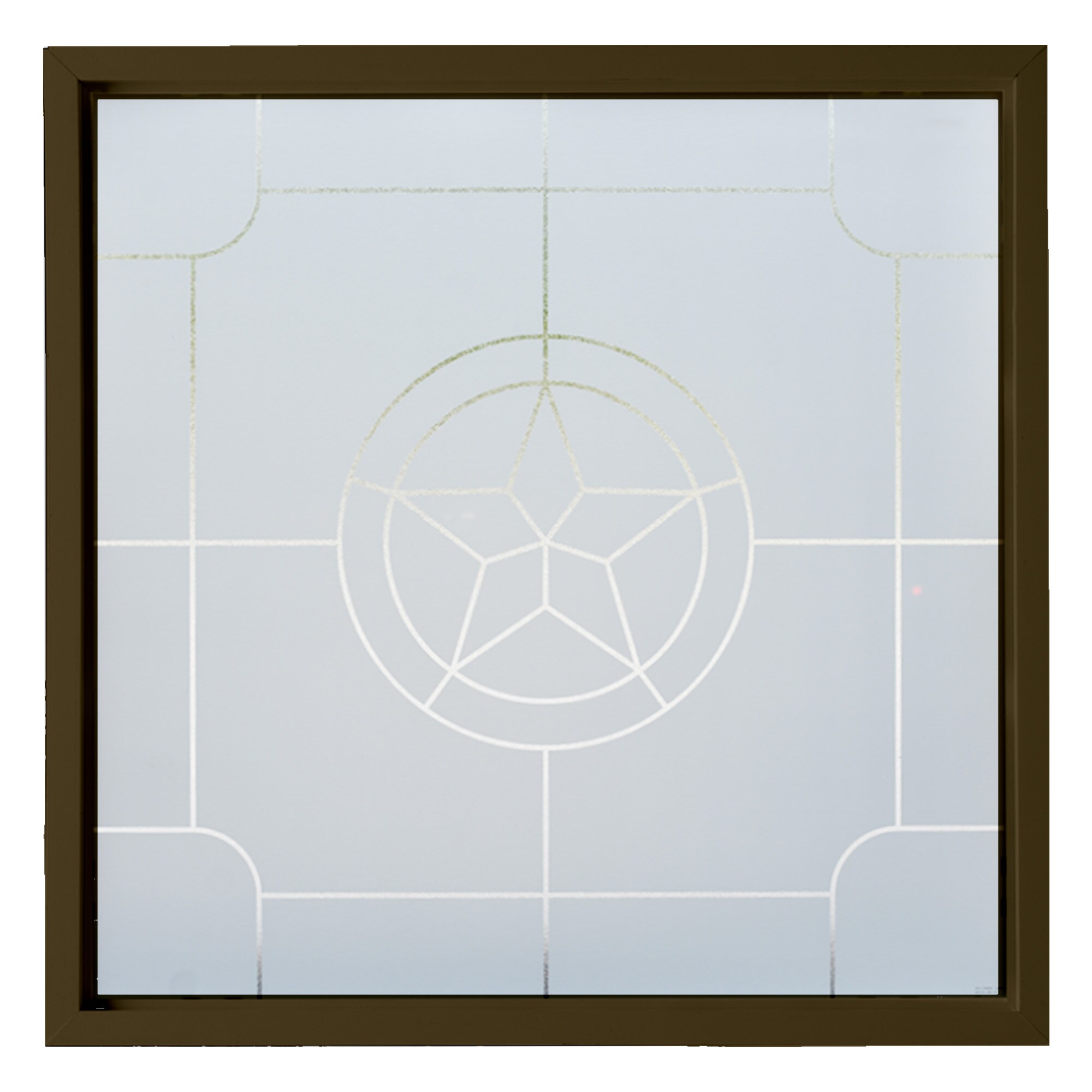 Hy-Lite DF4747TXSTBZV1500 Texas Star Decorative Glass 47-1/2-in x 47-1/2-in Bronze Square Accent Window with Grids