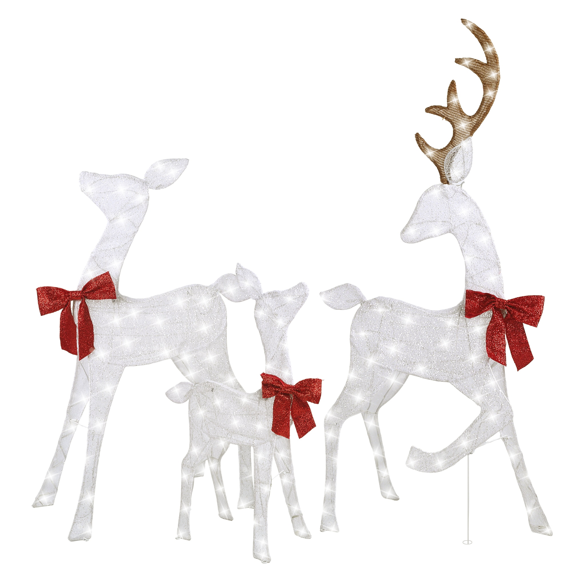 Starfree HOXSOD0103WHT 54-in Freestanding Reindeer Yard decoration with White LED Lights