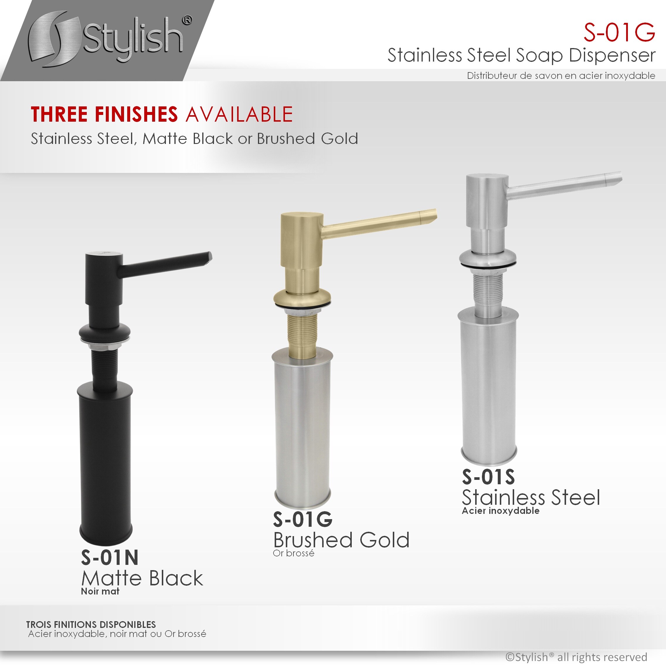 Stylish S-01G Soap-Lotion-Dispensers - View #7