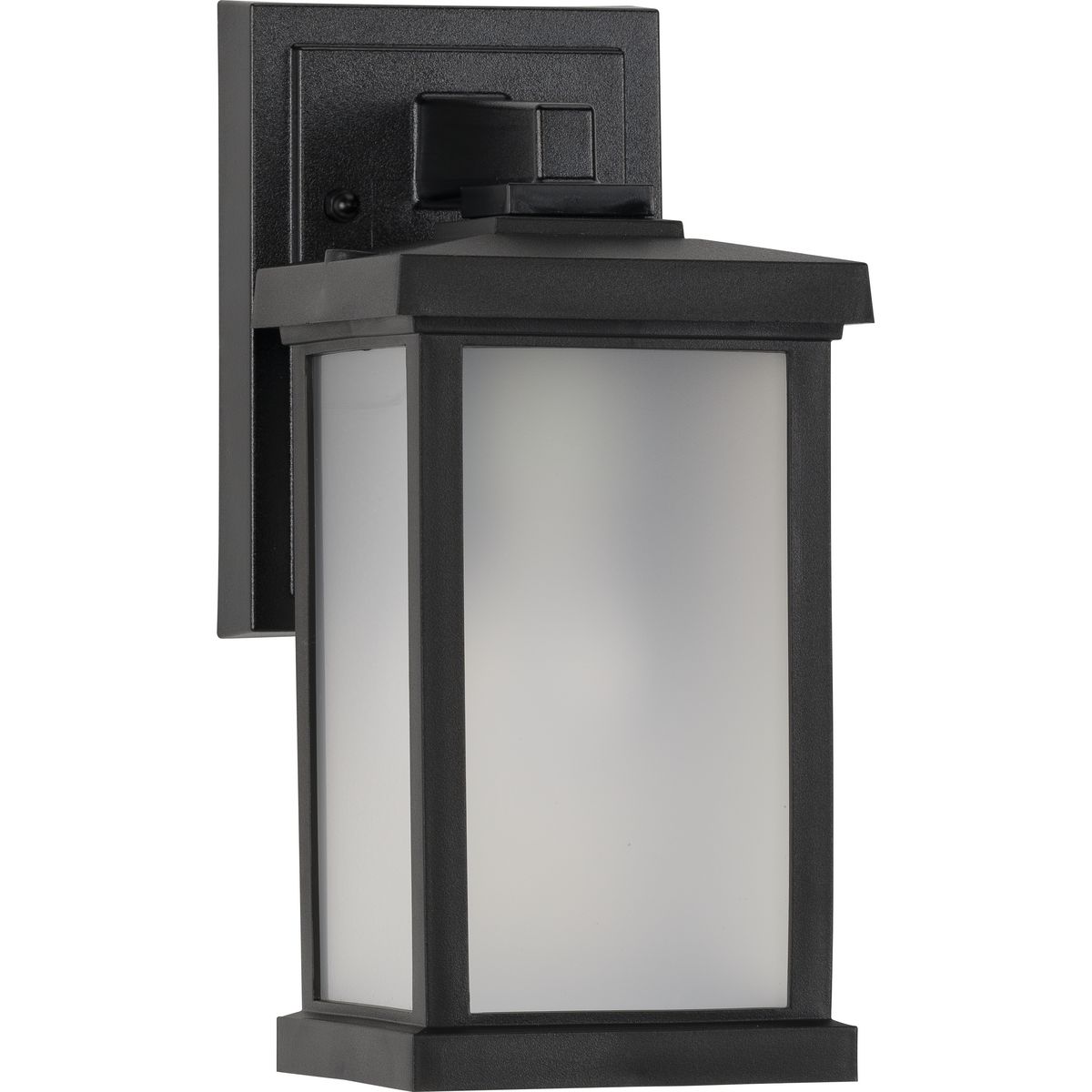 Trafford Black Dimmable Outdoor Wall Lantern with Frosted Shade