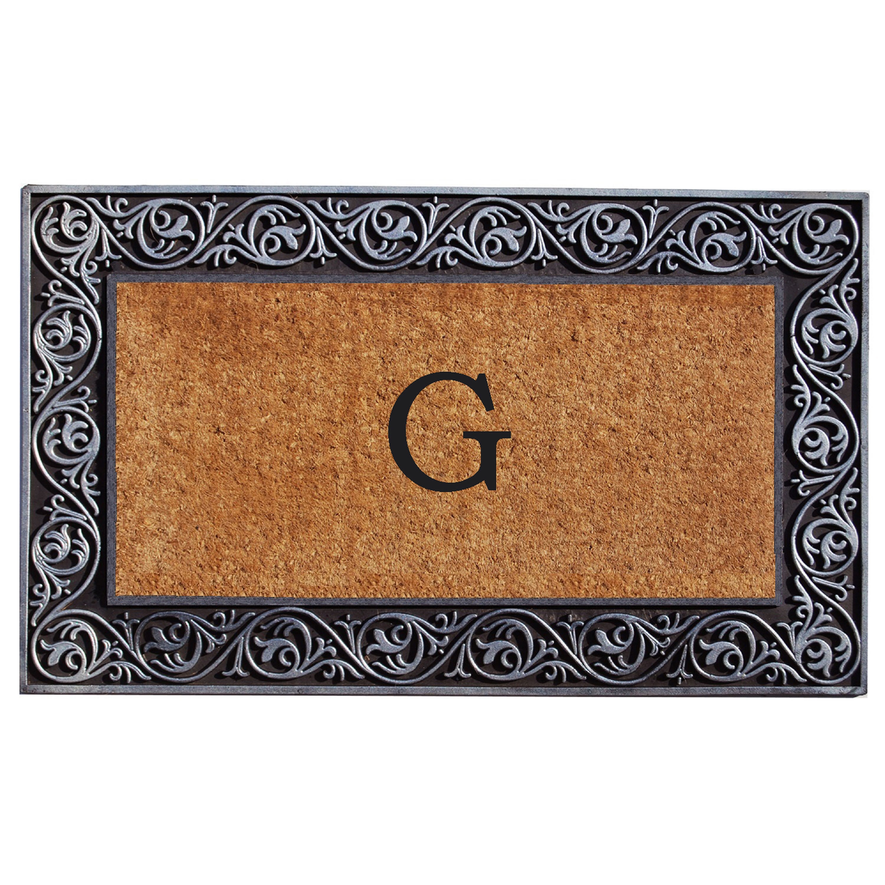 Callowaymills 10002SILVG 2-ft x 3-ft Natural/Silver Coir/Rubber Rectangular Indoor or outdoor Decorative Door mat