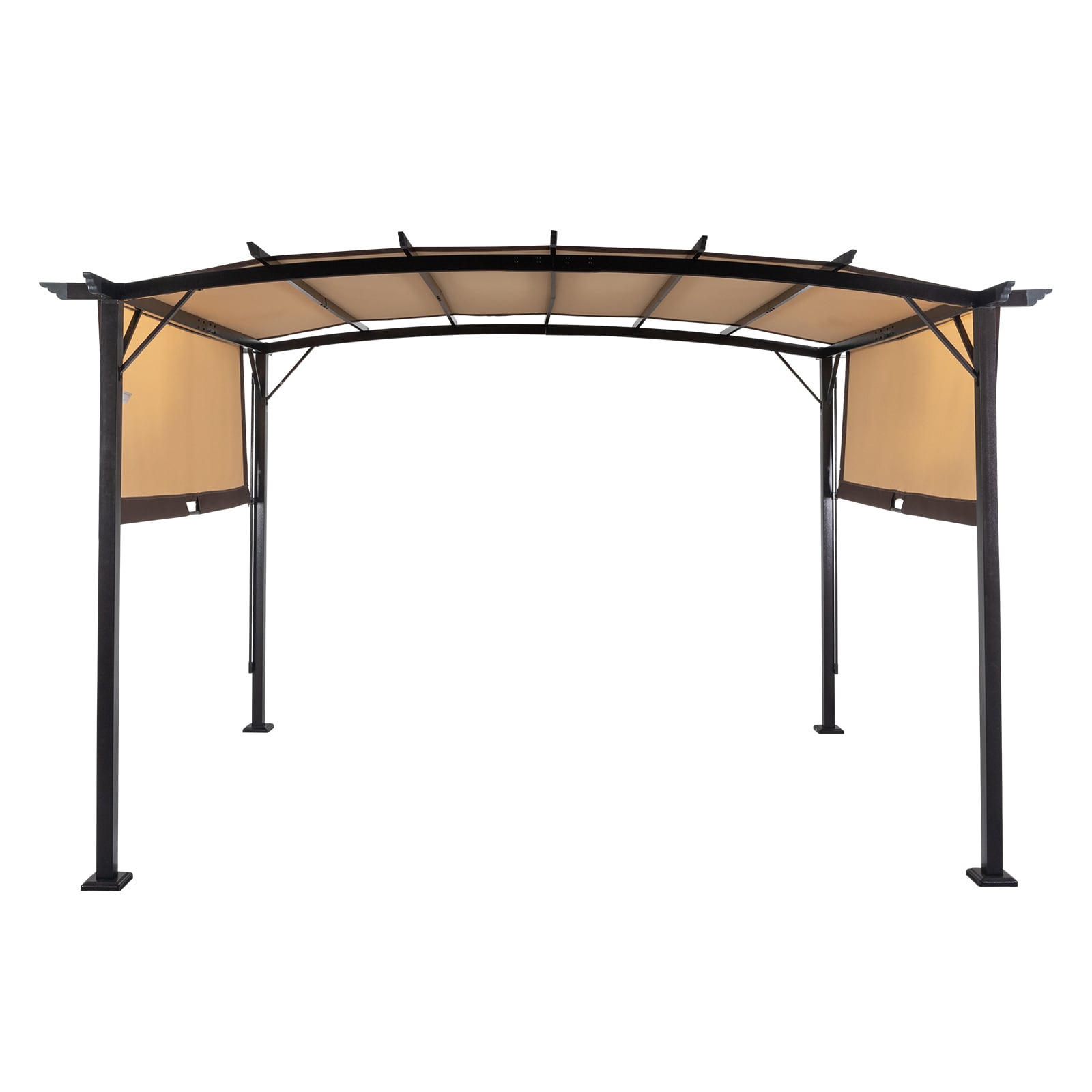 Winado 857298248986 10.5-ft x 8-ft Gazebos Rectangle Khaki Metal Polyester Roof Gazebo