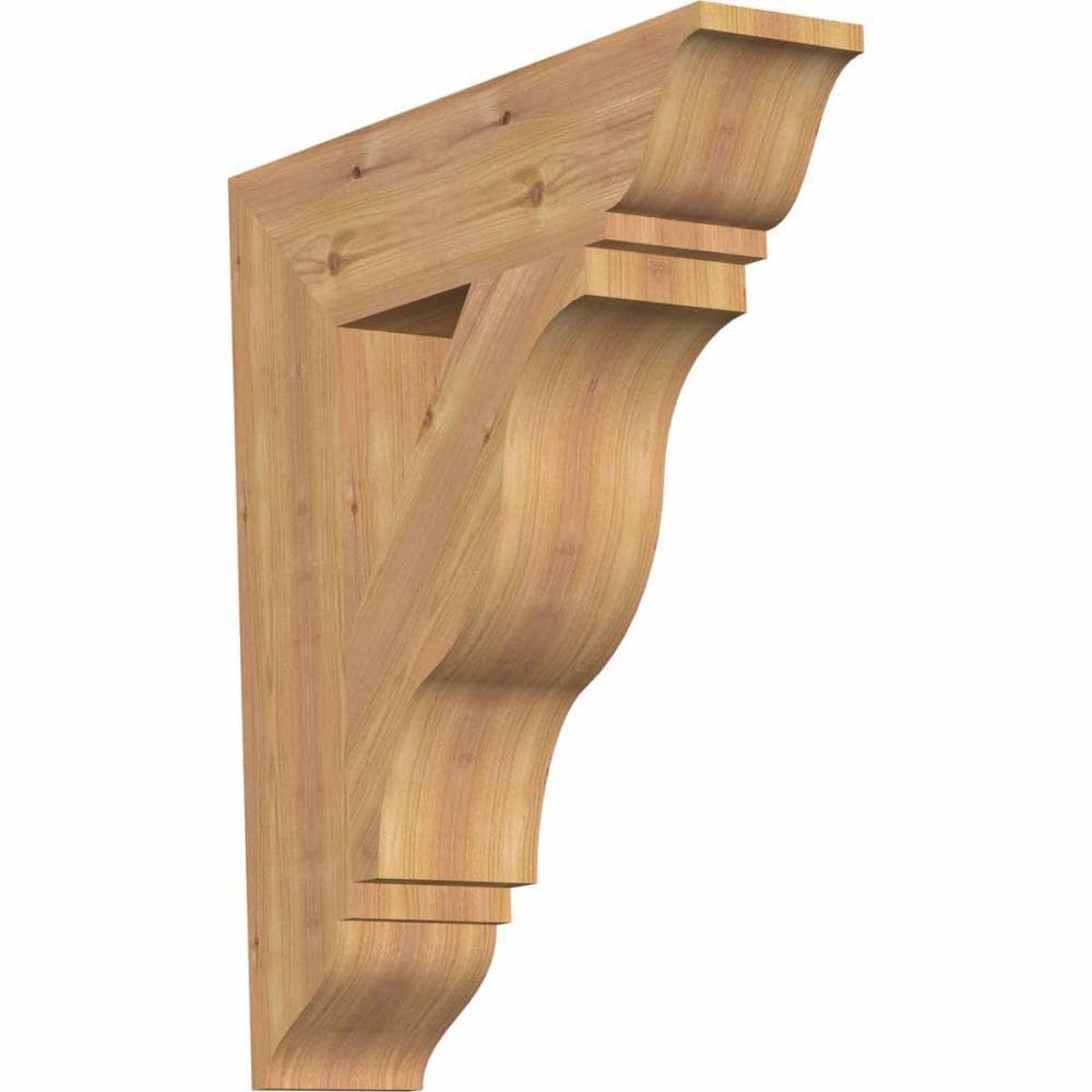 Ekena Millwork BKT06X24X28FST01SWR Funston traditional smooth 5-1/2-in x 24-in x 28-in Western red cedar Brown Wood Standard bracket