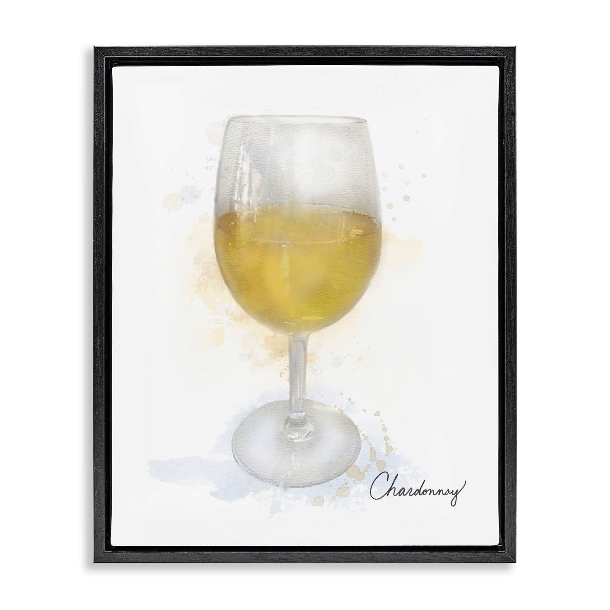 Stupell Industries BS-514-FFB-24X30 Modern Chardonnay in Glass Floating Frame design by Matthew Piotrowicz