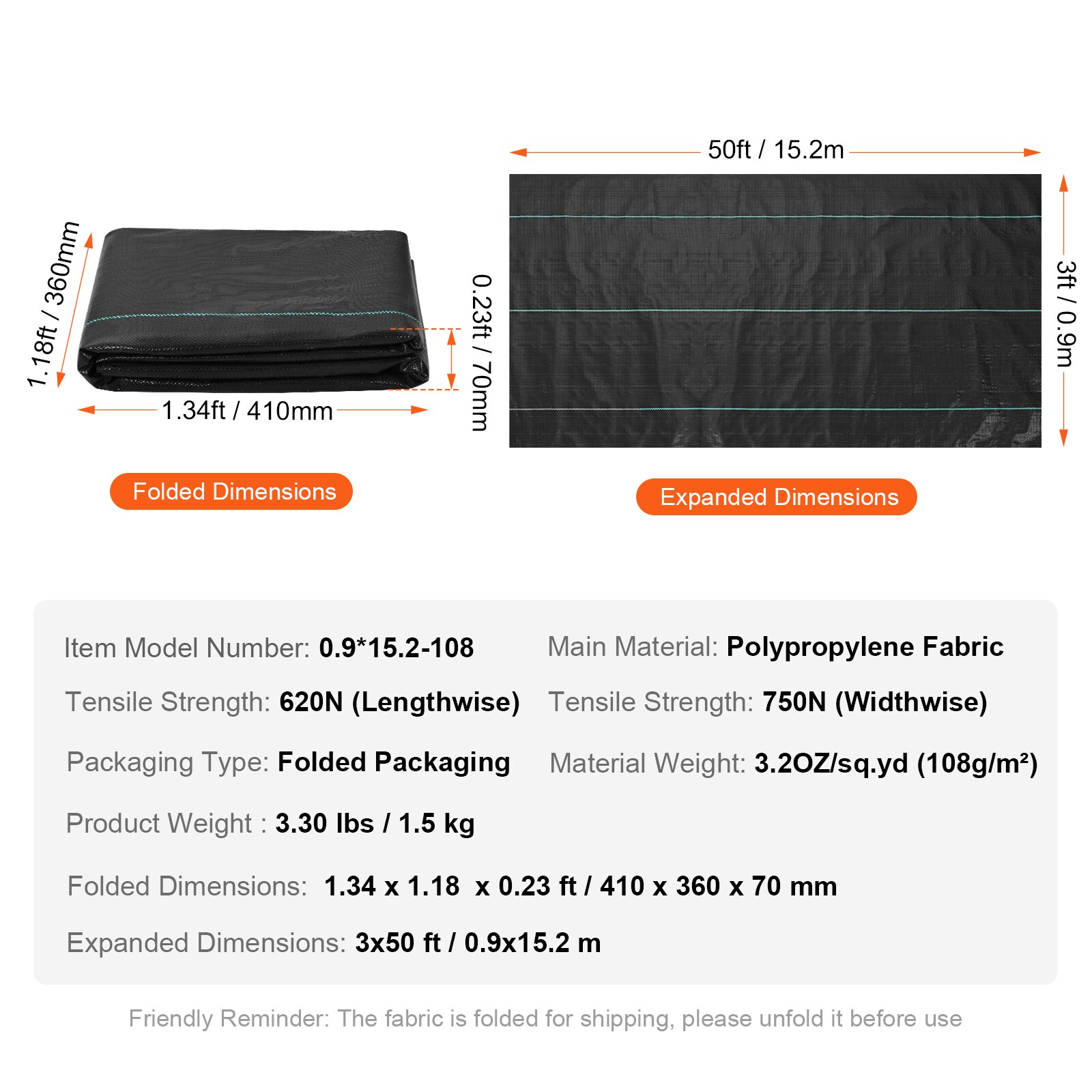 VEVOR SCJBXBZ350FT01666V0 Landscape-Fabric - View #7
