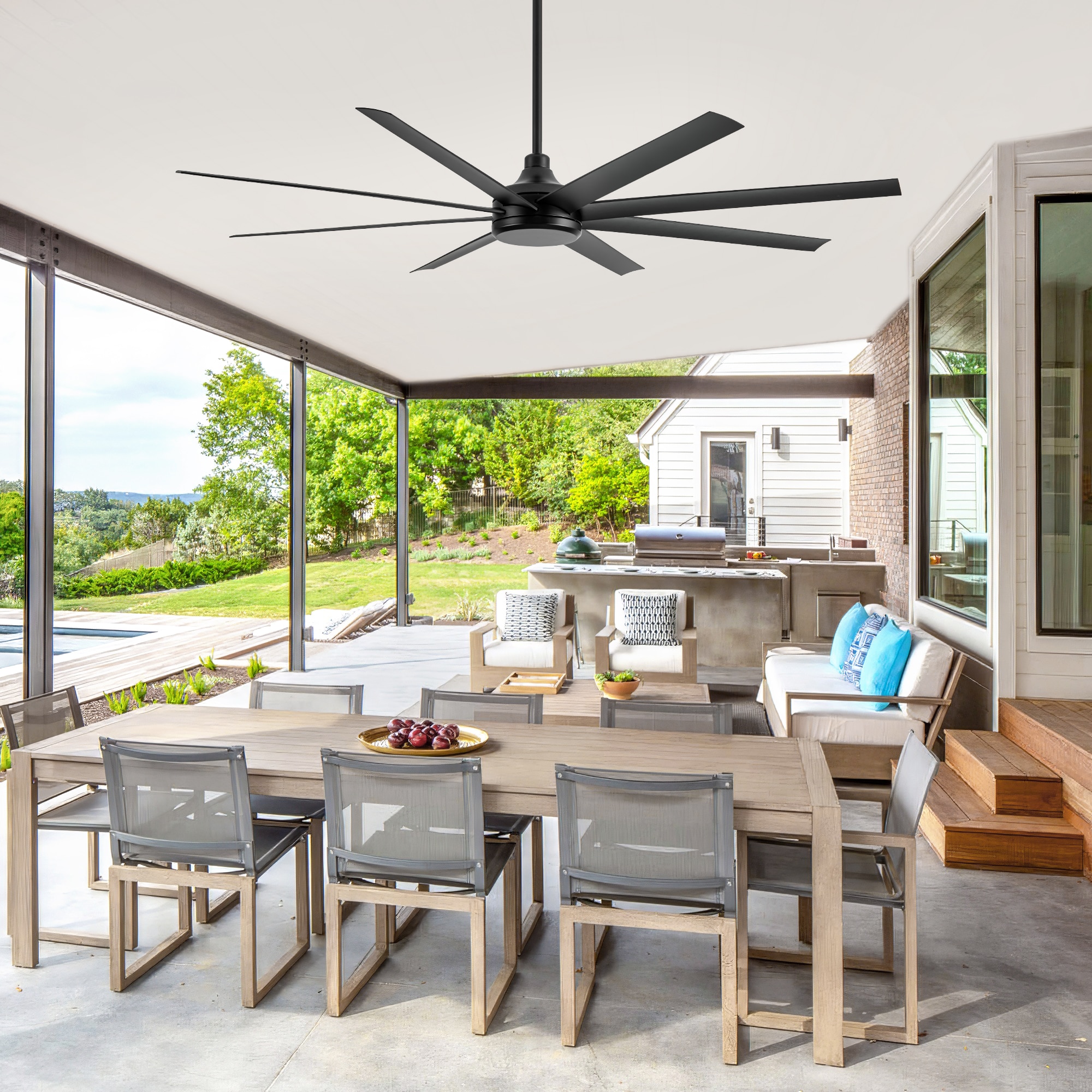 Breezary 72-in Black with Abs Blades Indoor/Outdoor Ceiling