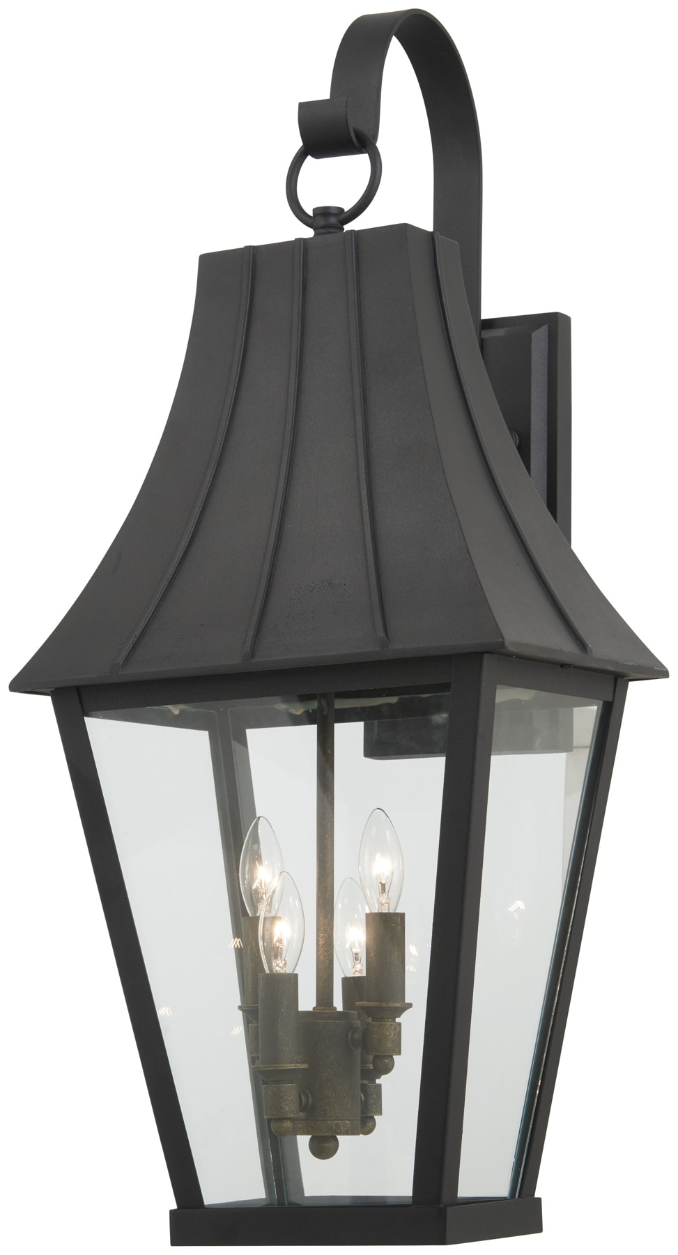 Black and Gold Glass 4-Light Dimmable Sconce