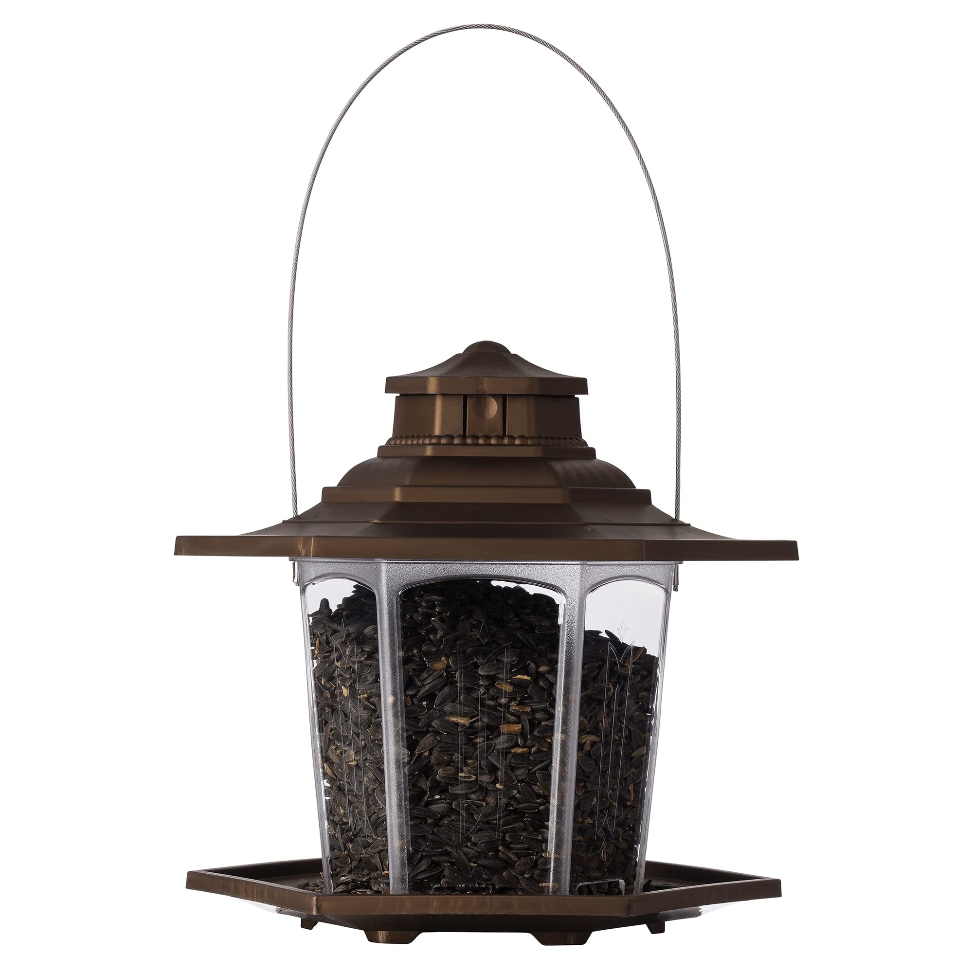 More Birds  Stokes Select Small Gazebo-Style Lantern Bird Feeder 6-Station 2.6 lb Brown