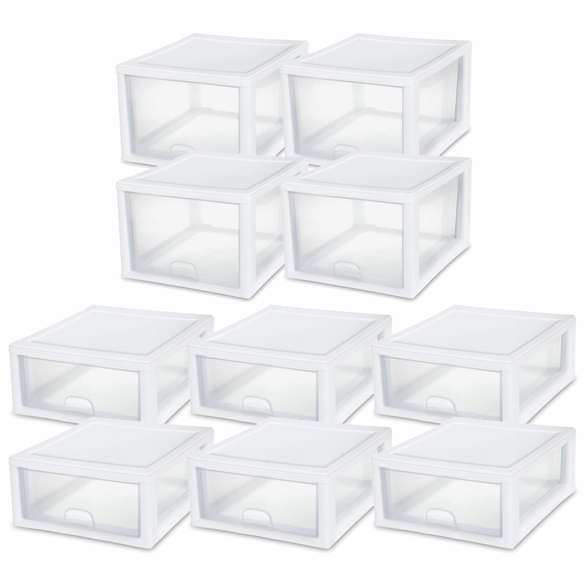 3 Sterilite Large Tall Modular Stacking Storage Drawer Clear Containers