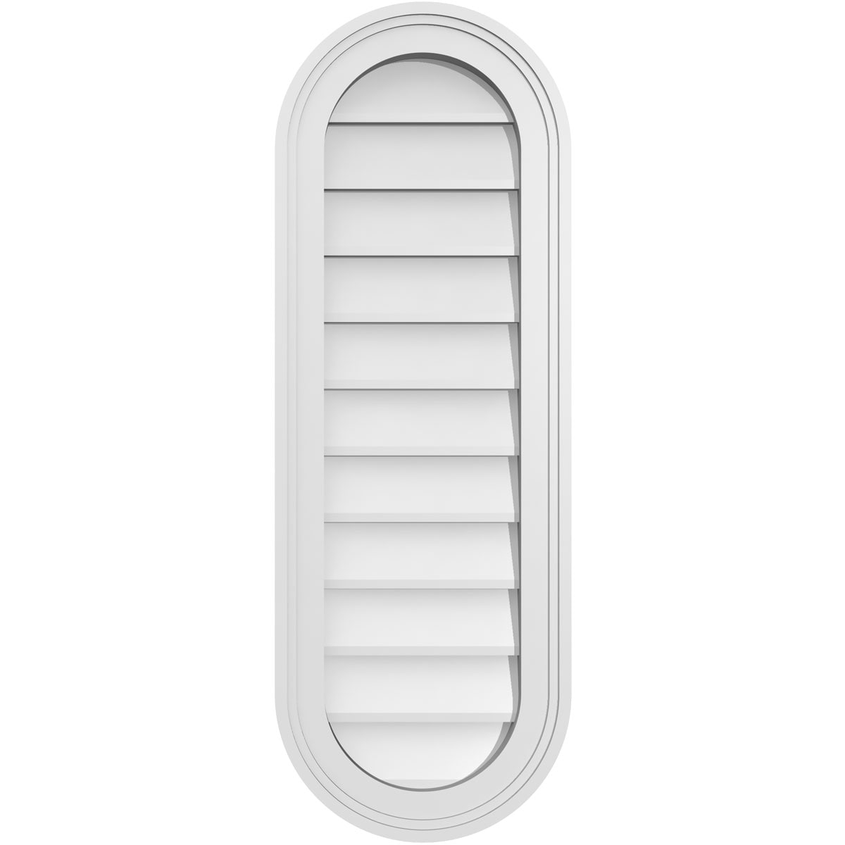 Ekena Millwork GVPVR12X3402SN 12-Inches x 34-Inches Off-white Oval PVC Gable Louver Vent