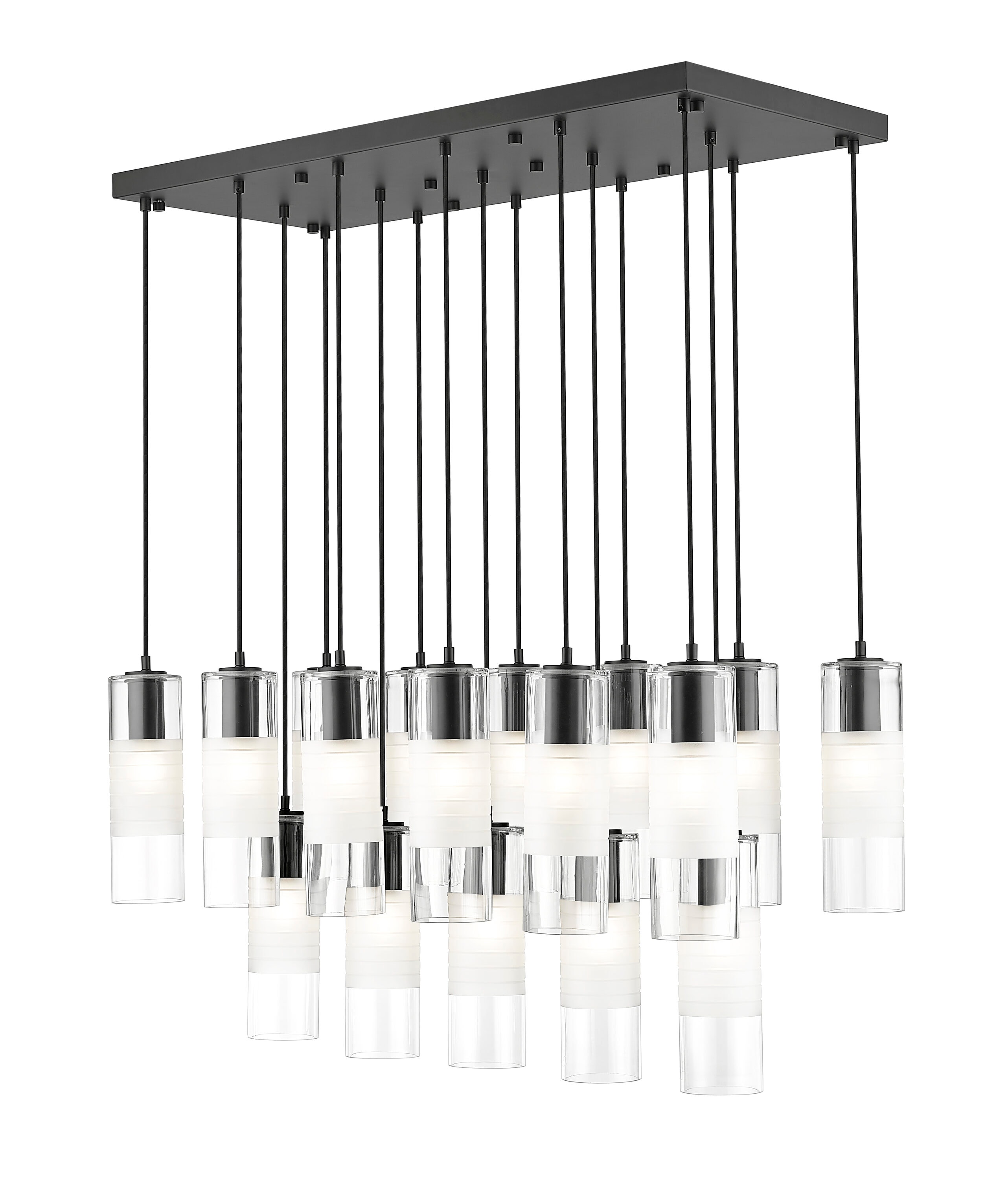 Z-Lite 824P-17L-MB Alton 17 -Light Matte Black Transitional For Use in Bedrooms, Dining Rooms, Foyers, Kitchens, Living Rooms Chandelier