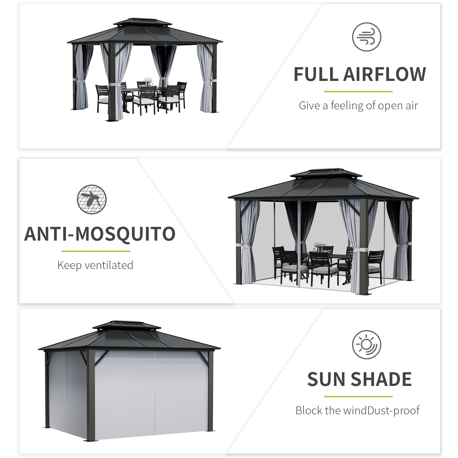AOXUN G30005 Wood-Resin-Gazebos - View #9
