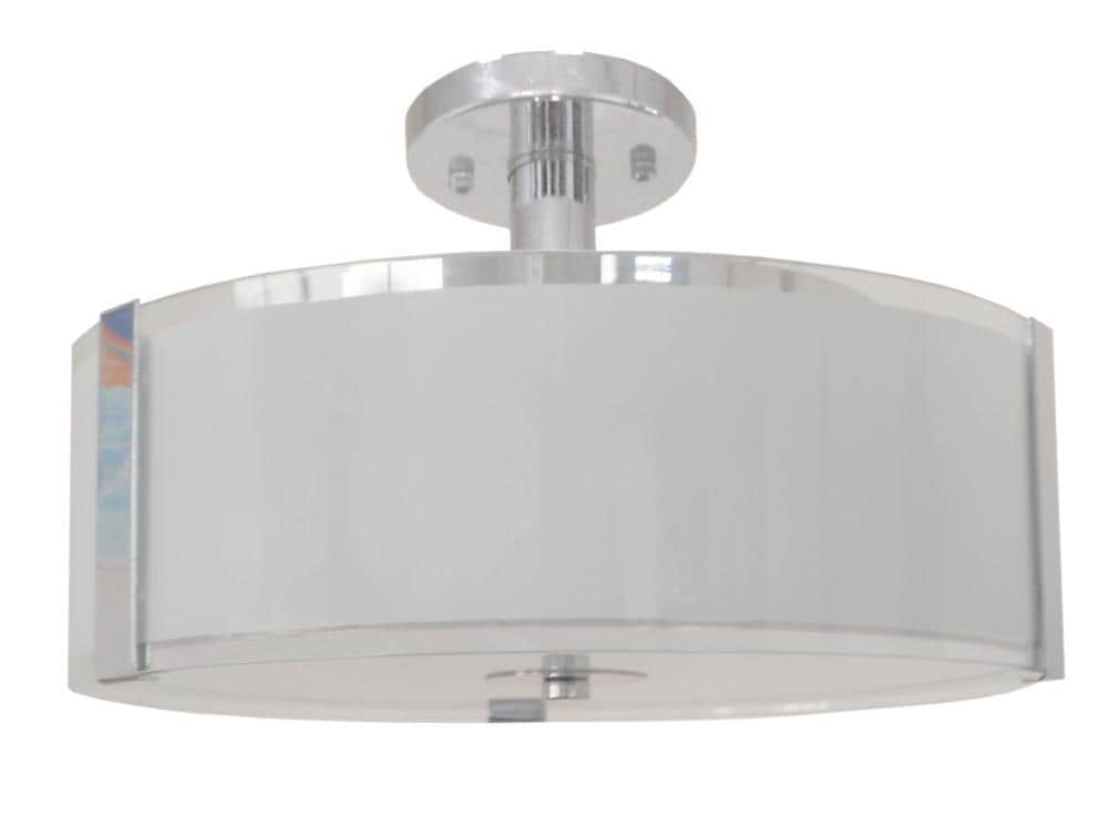 Whitfield Lighting SF4029-14CH Catherine 3 -Light 14-in Polished Chrome Semi Flush Mount Light