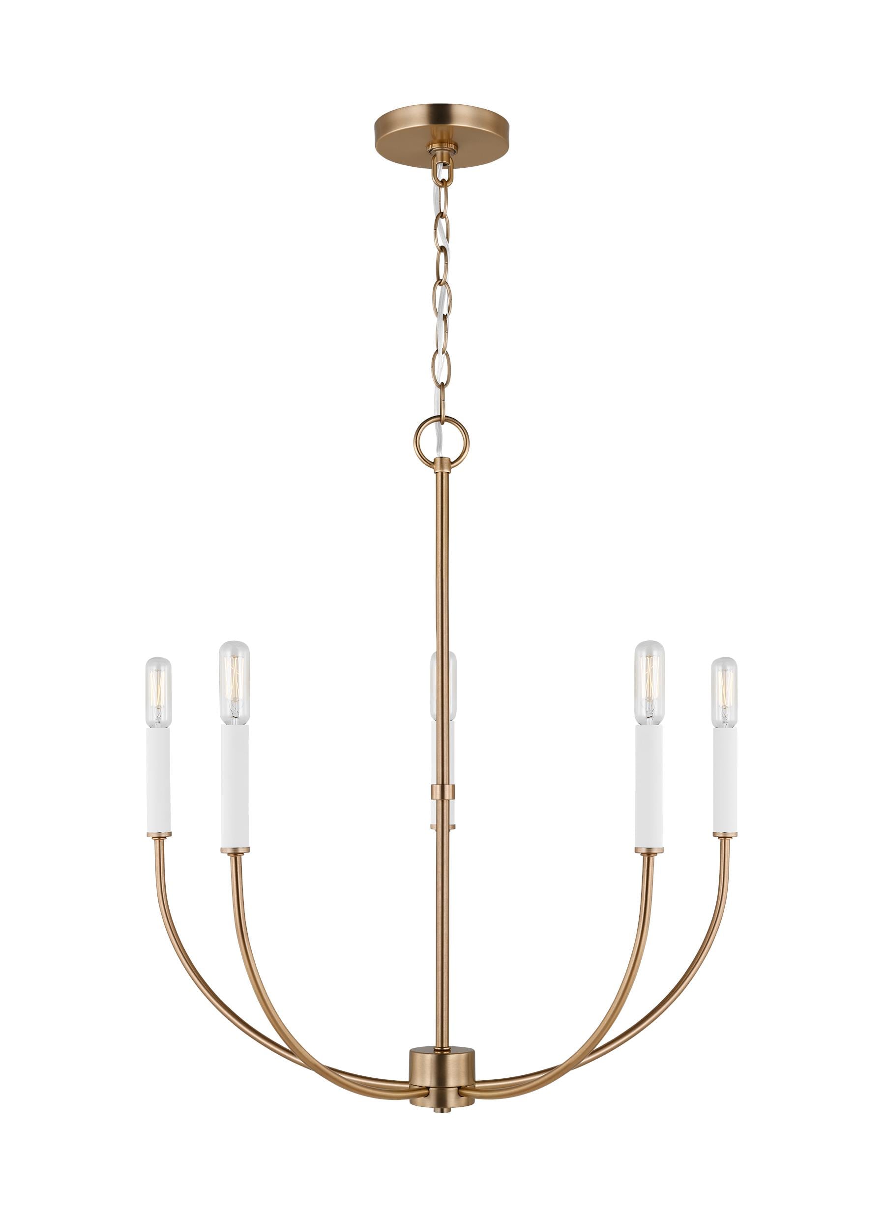Generation Lighting 3167105-848 Greenwich 5 -Light Brass Farmhouse For Use in Dining Rooms, Foyers, Kitchens, Living Rooms Chandelier