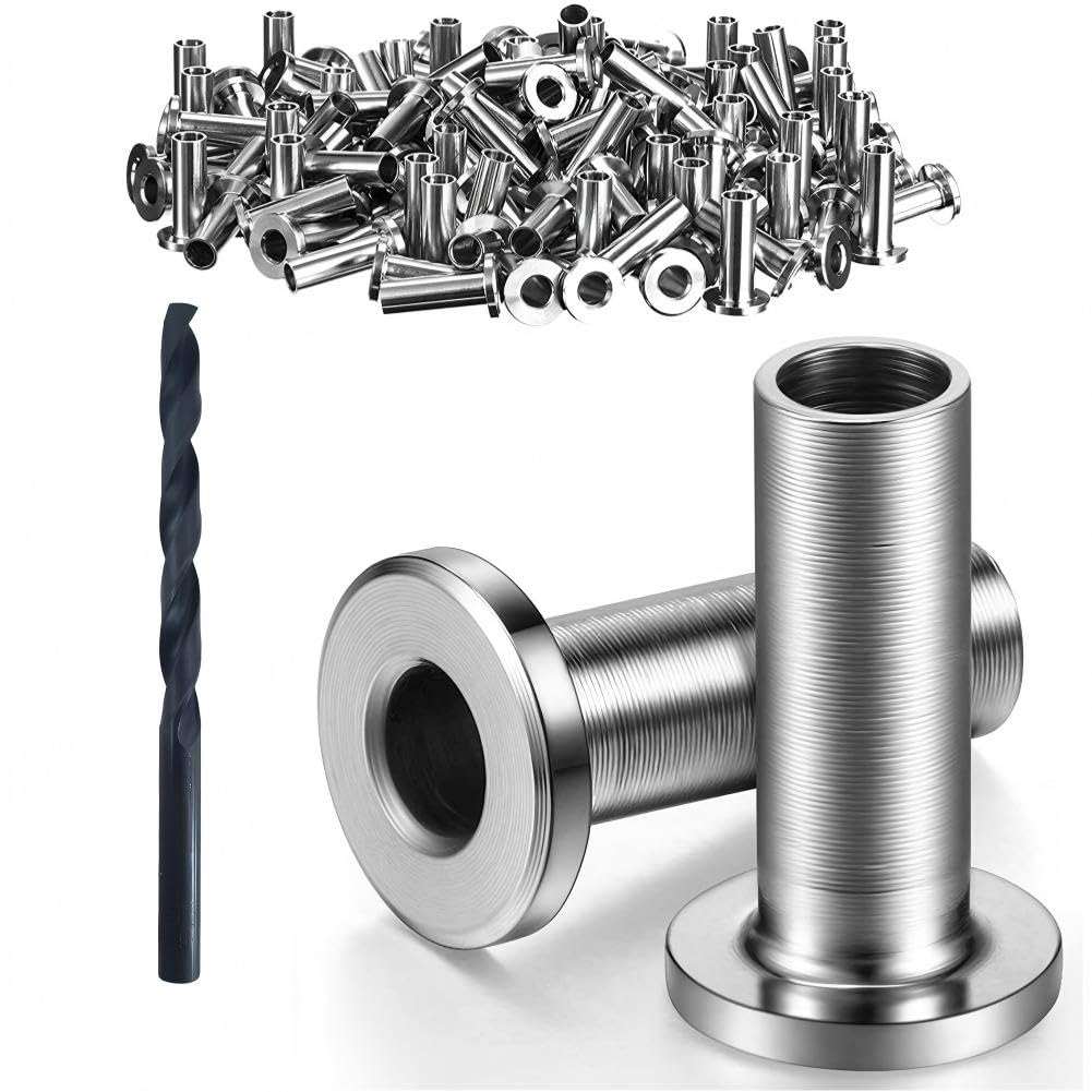 ITOPFOX  60 pack Stainless Steel Protector Sleeve for One Eighth Inch Cable Railing Kit with Drill Bit for Deck Stair Balcony and Outdoor Wood