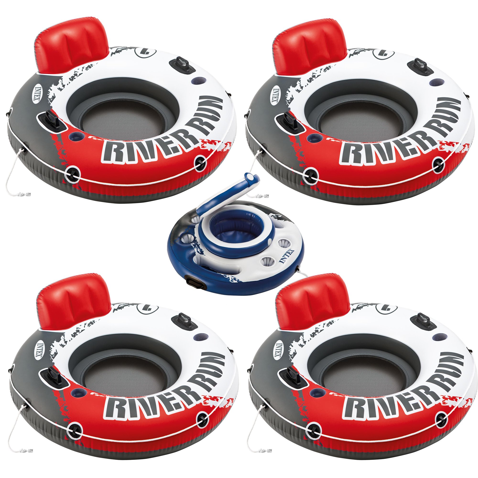Intex 97783 53-in x 53-in 1-Seat Red Inflatable Raft 5-Pack