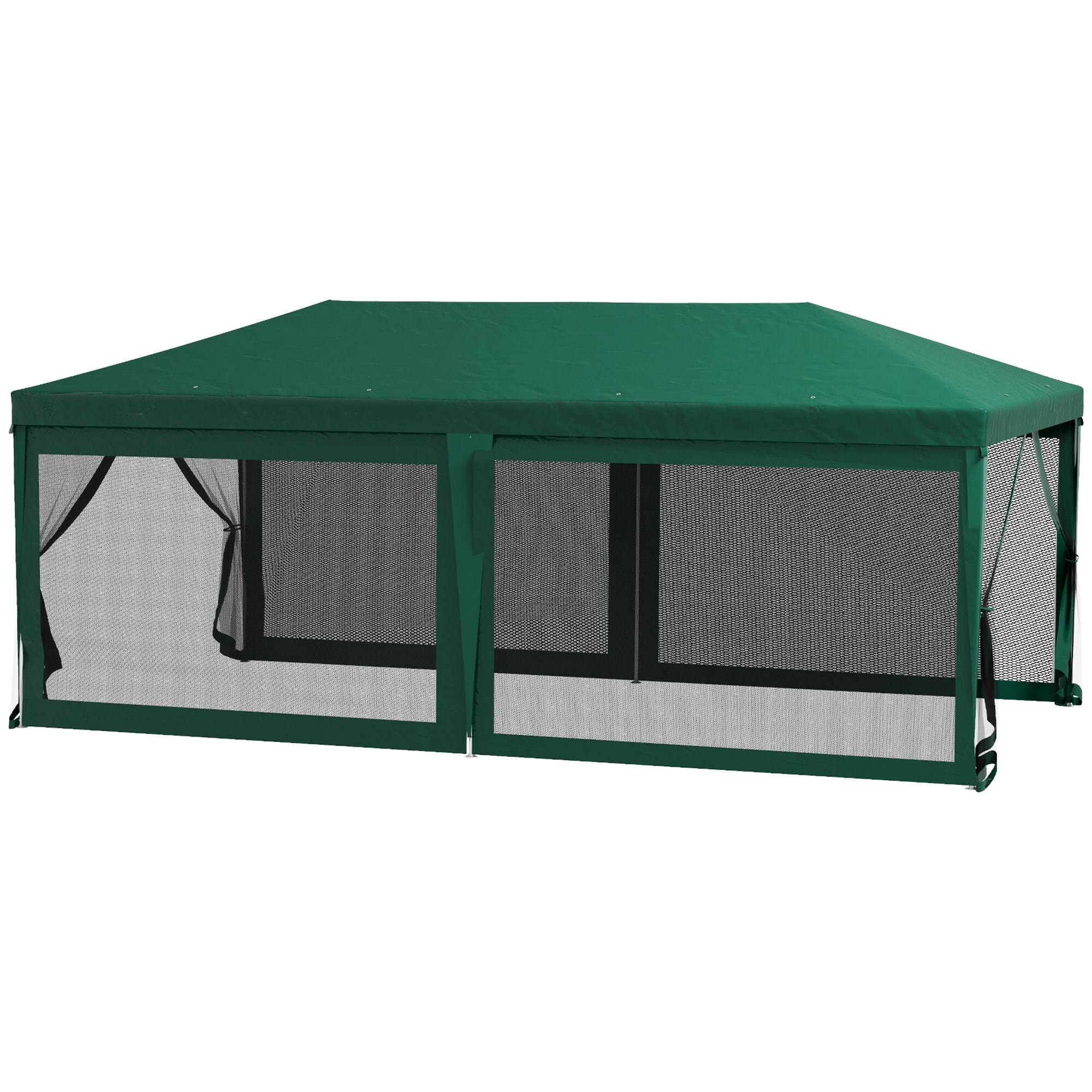 Miki Shinly AB-4217-02QI 20-ft x 10-ft Rectangle Green Pop-up canopy