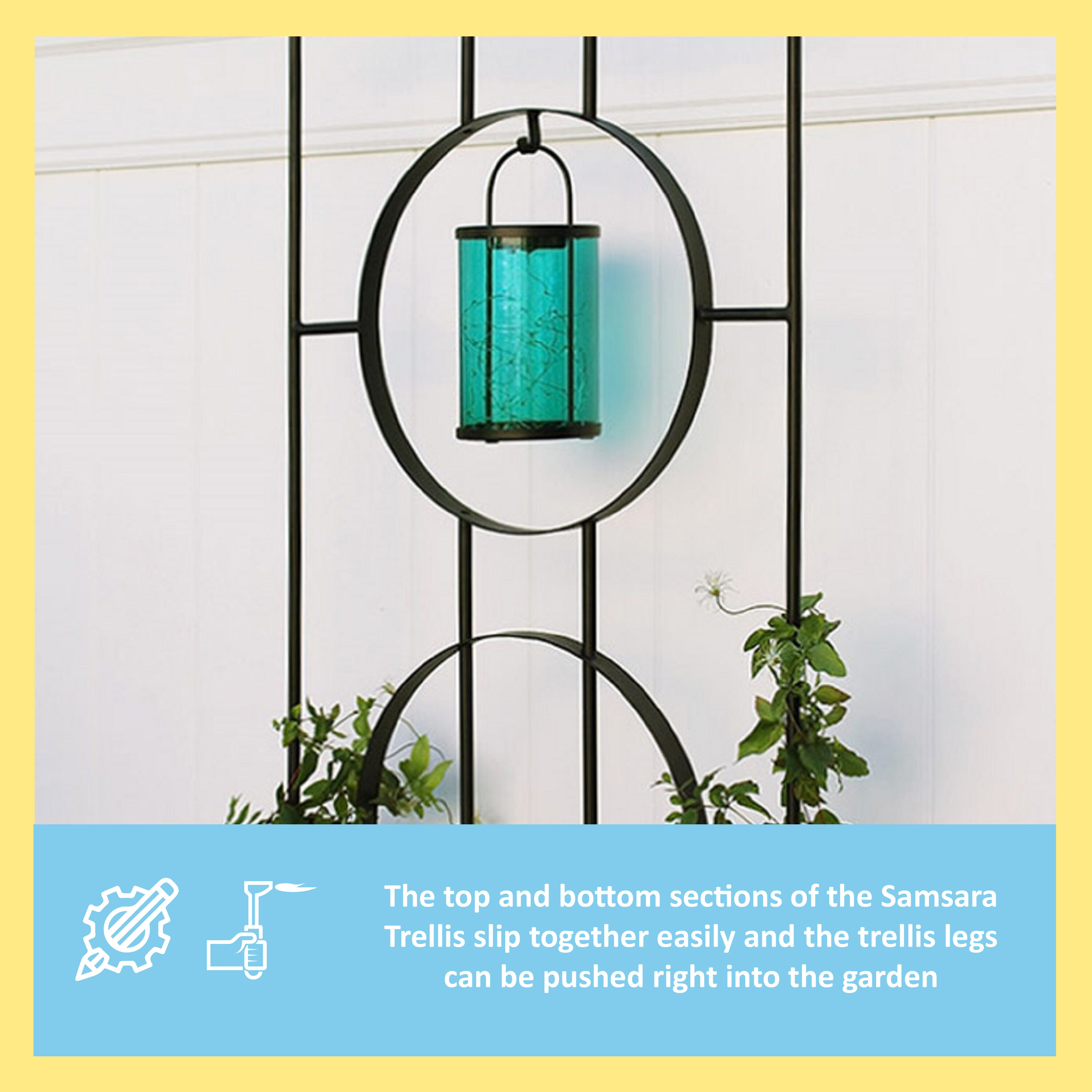 Zen Harmony 44" Black Wrought Iron Garden Trellis