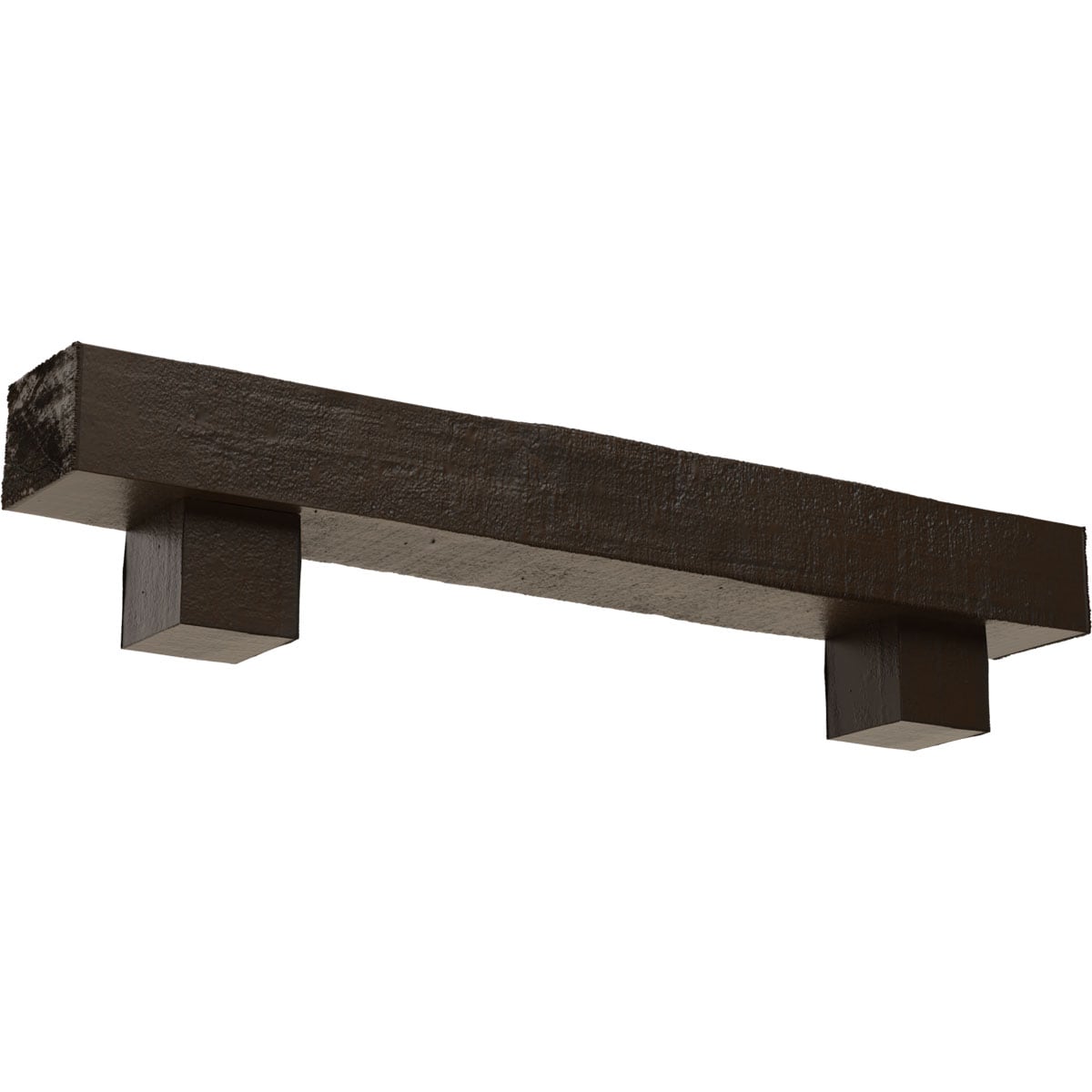 Ekena Millwork MANURC04X04X48AOBM 48-in W x 4-in H x 4-in D Mahogany (Burnished) Hollow Urethane Rustic Fireplace Mantel