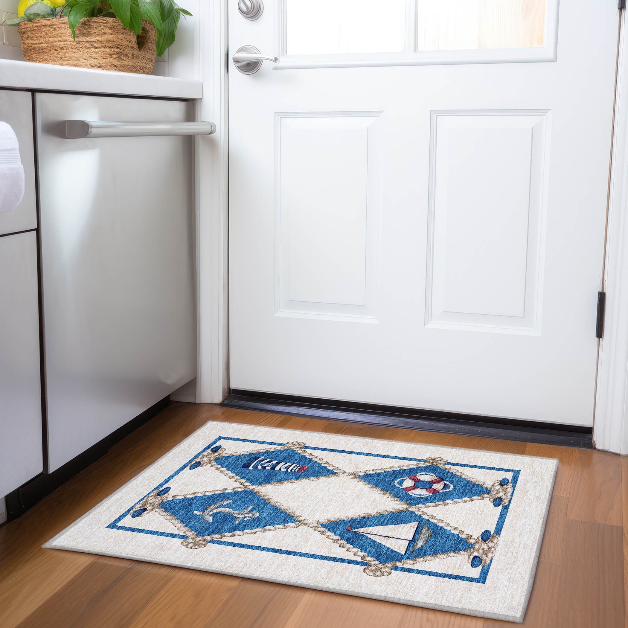 Addison Rugs AMF151IV20X30 Mayfield AMF151IV 2 x 3 (ft) Loomed Polyester Ivory Rectangular Indoor Geometric Machine washable Area rug