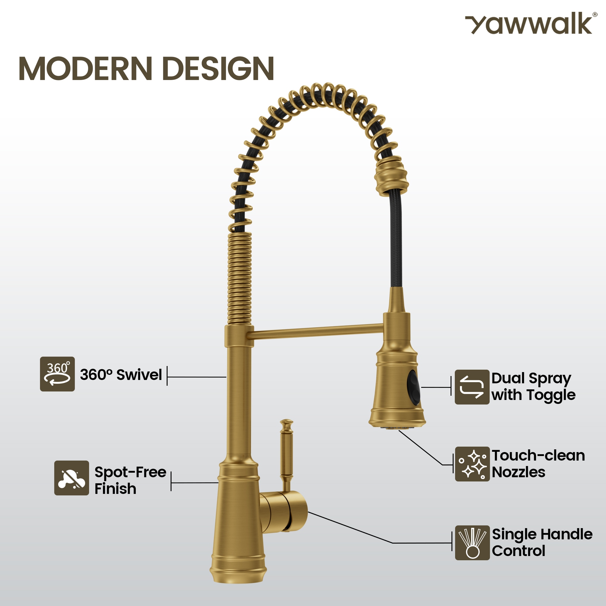 YAWWALK Y13W45K-BG Kitchen-Faucets - View #8