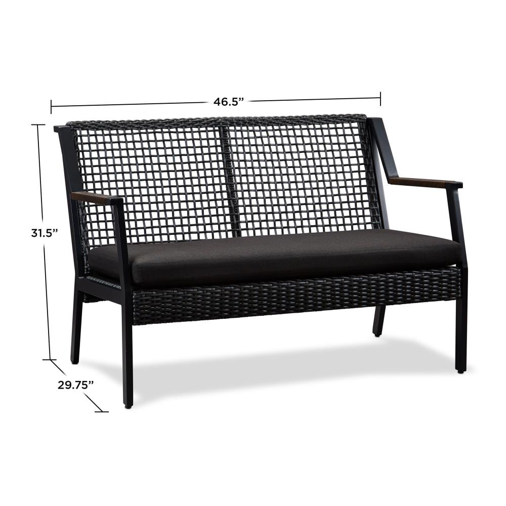 West park black discount aluminum outdoor patio loveseat