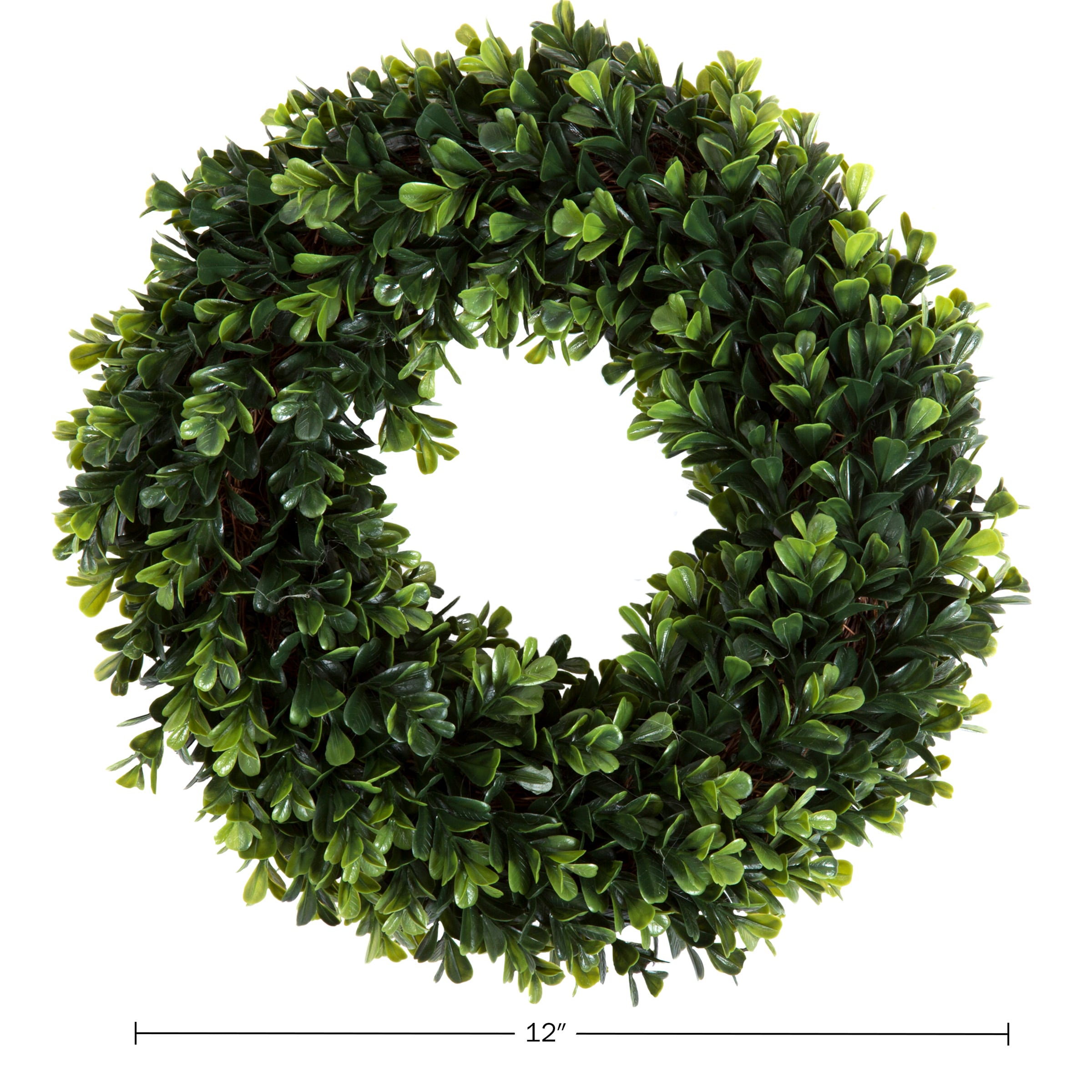 Nature Spring 13.7-Inch UV-Resistant Artificial Boxwood Wreath