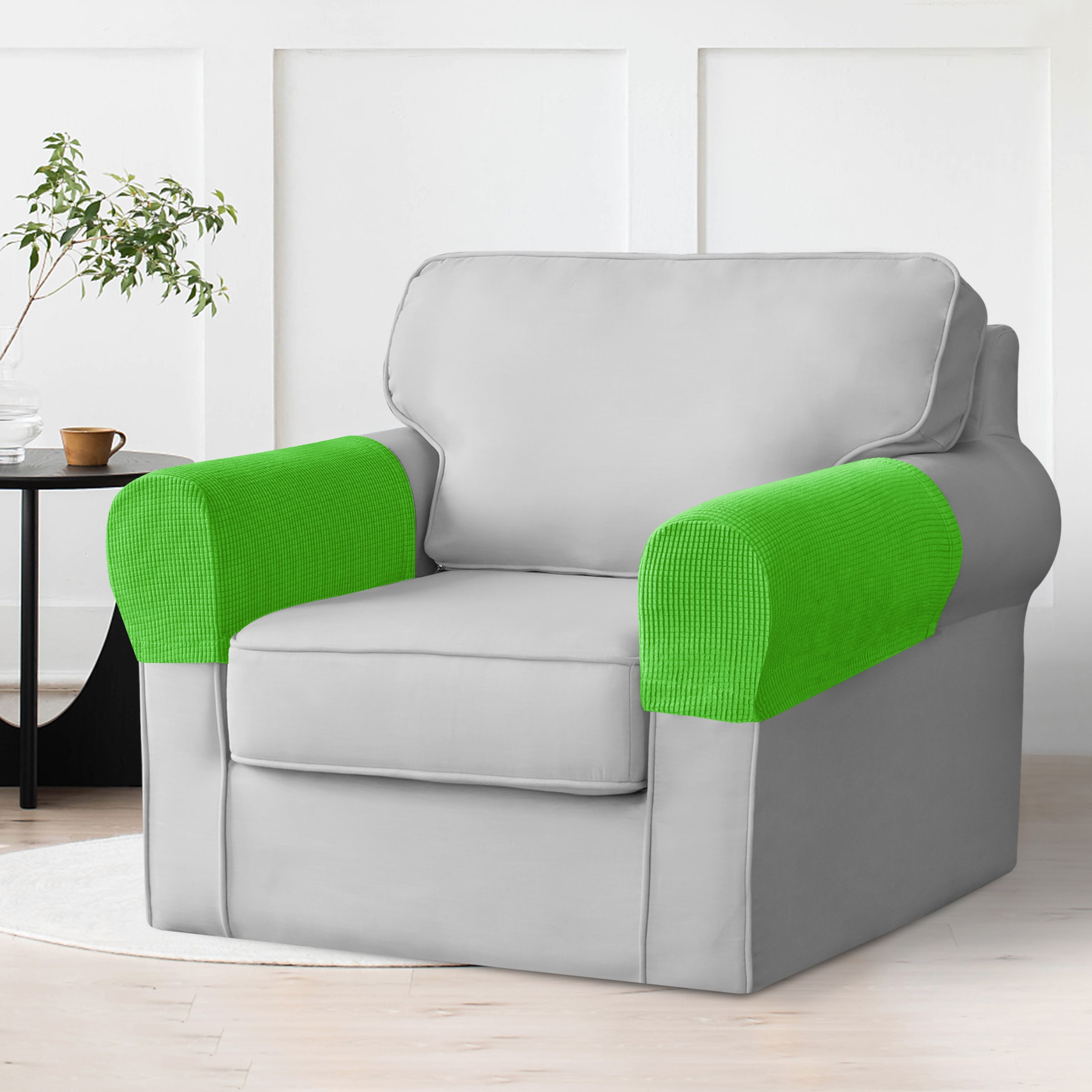 Subrtex SBTFST022 Armrest cover Grass green Jacquard Sofa Slipcover 8-Inches W x 11-Inches H x 21-Inches D