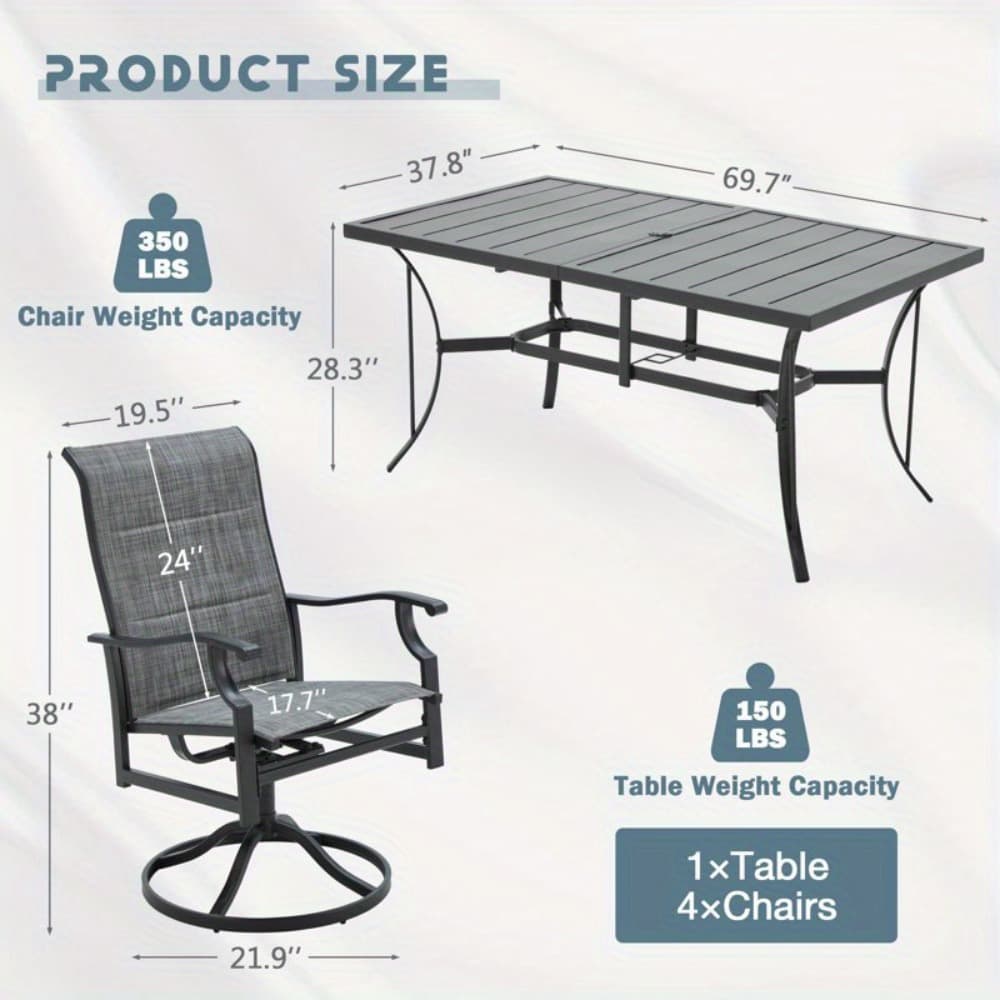 U-HOMY LY-154GY-OT Patio-Dining-Sets - View #3