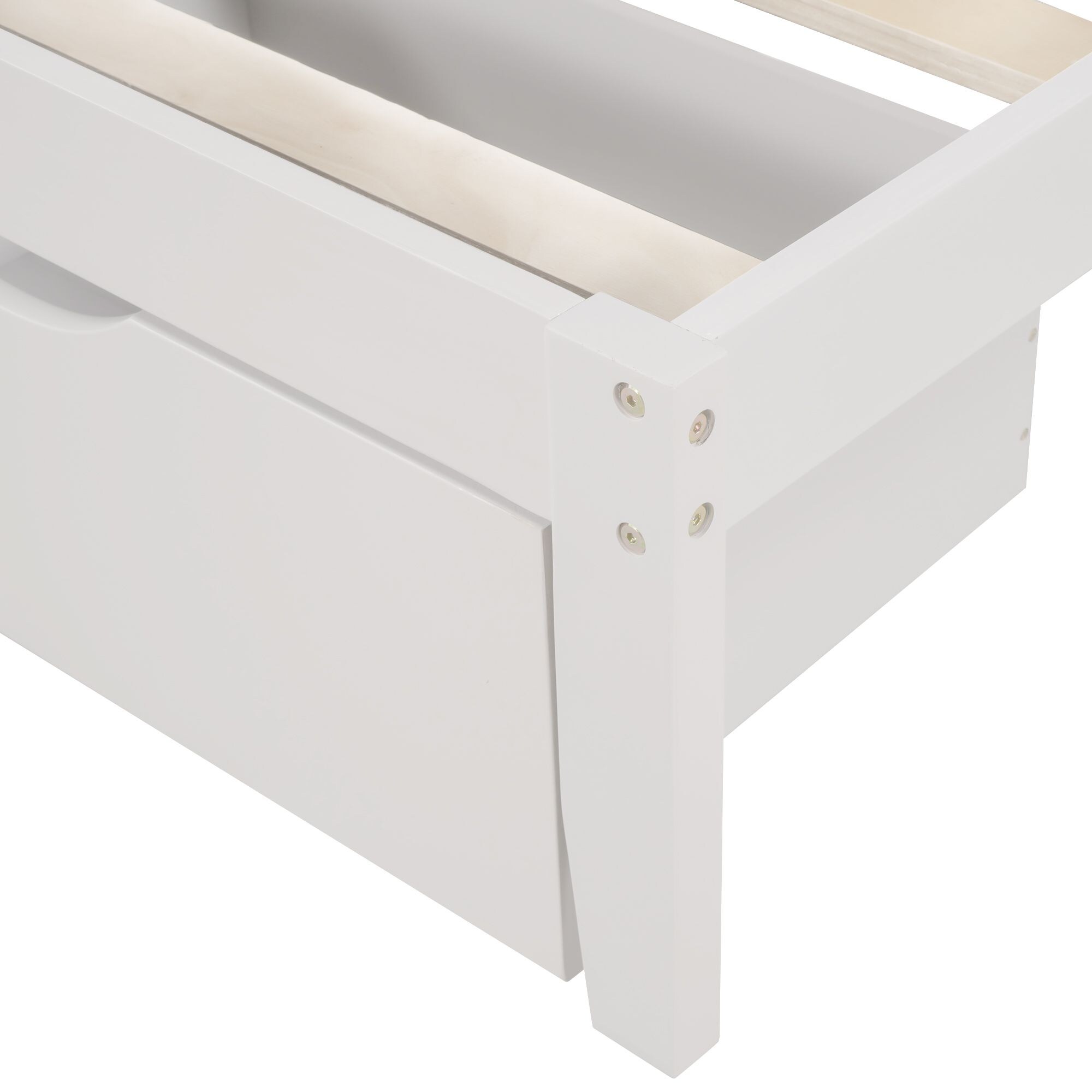 Yiekholo White Full Wood Platform Bed With Storage At Lowes.com