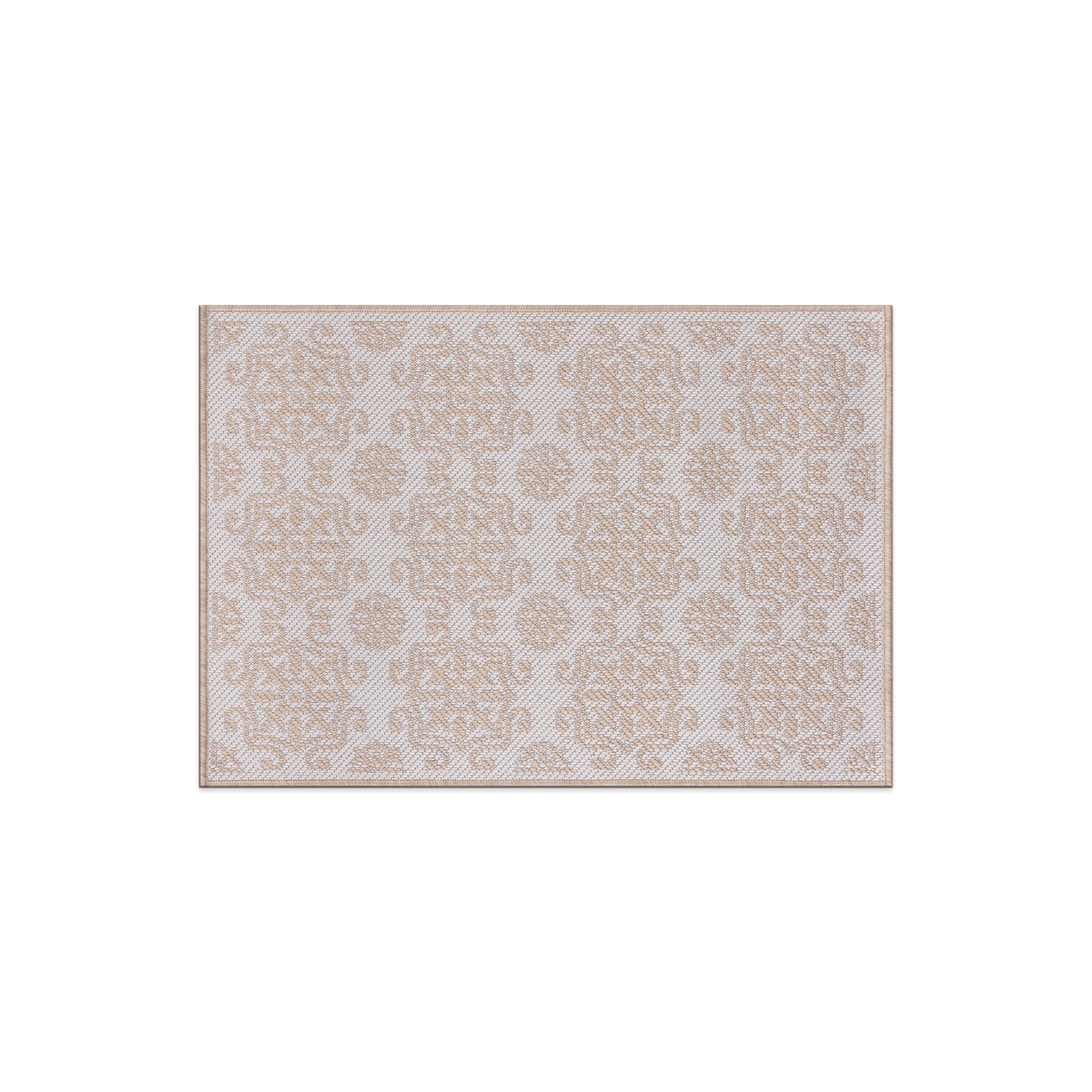 World Rug Gallery 119NATURAL2X3 Summer 2 x 3 (ft) Loomed Polypropylene Natural Rectangular Indoor/Outdoor Geometric Global Area rug