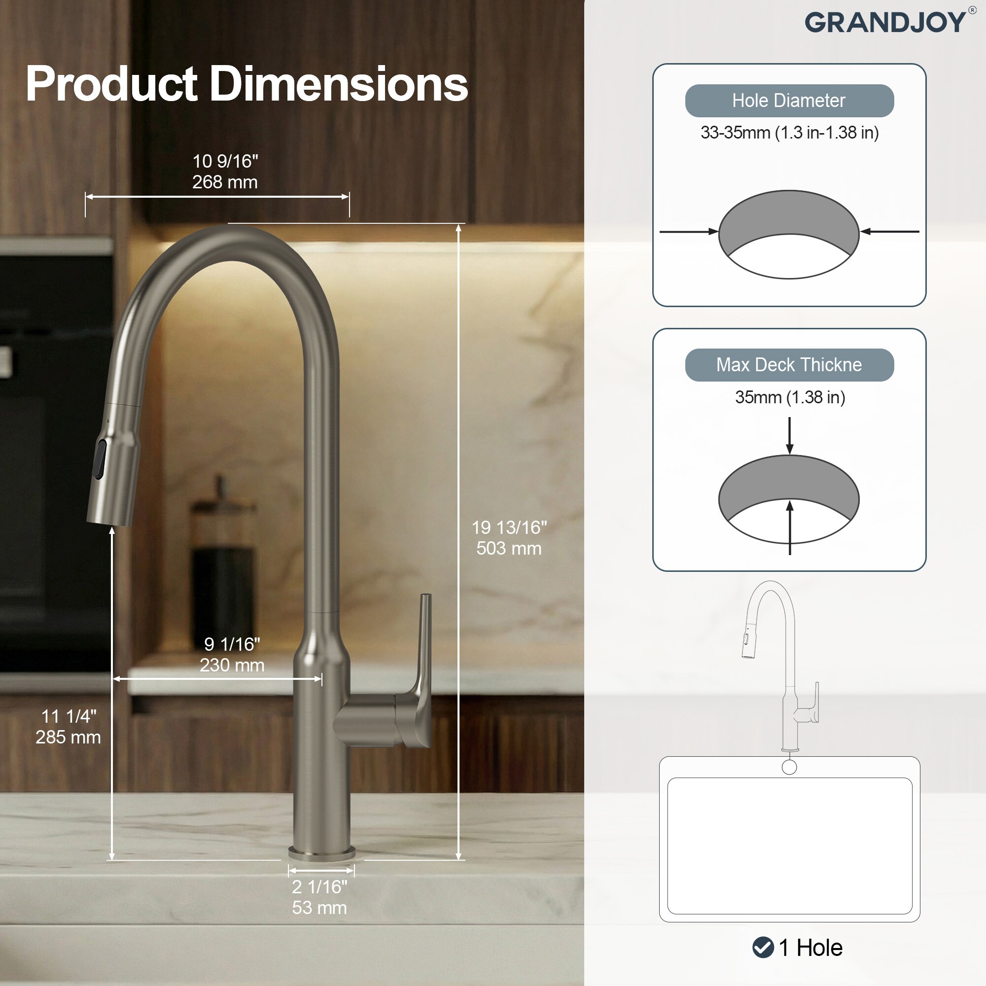 GRANDJOY GJ12-KF97K-SS Kitchen-Faucets - View #10