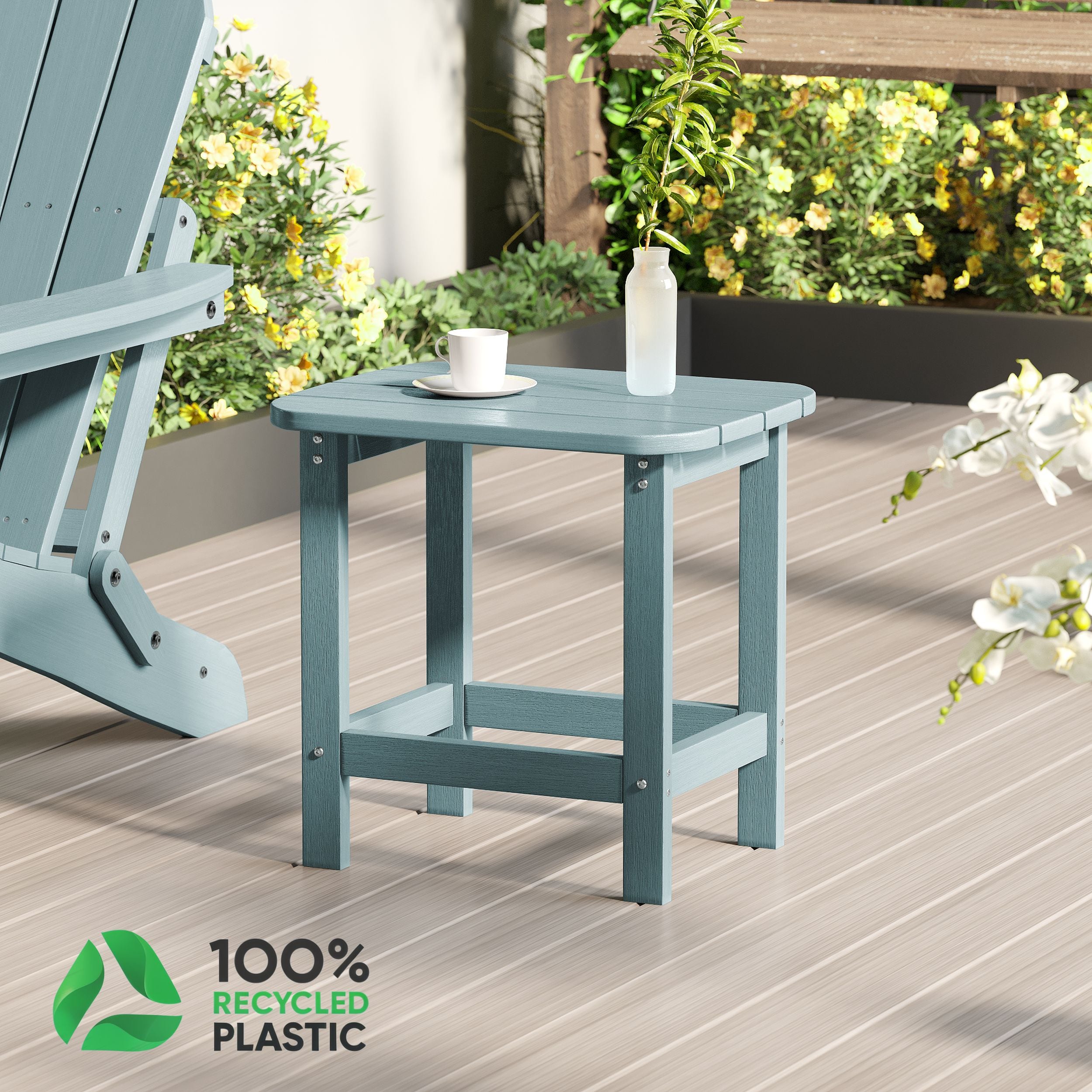 ACEGOSES LW-ETA-E15LB Patio End Table Rectangle Outdoor End 15-in W x 18.7-in L
