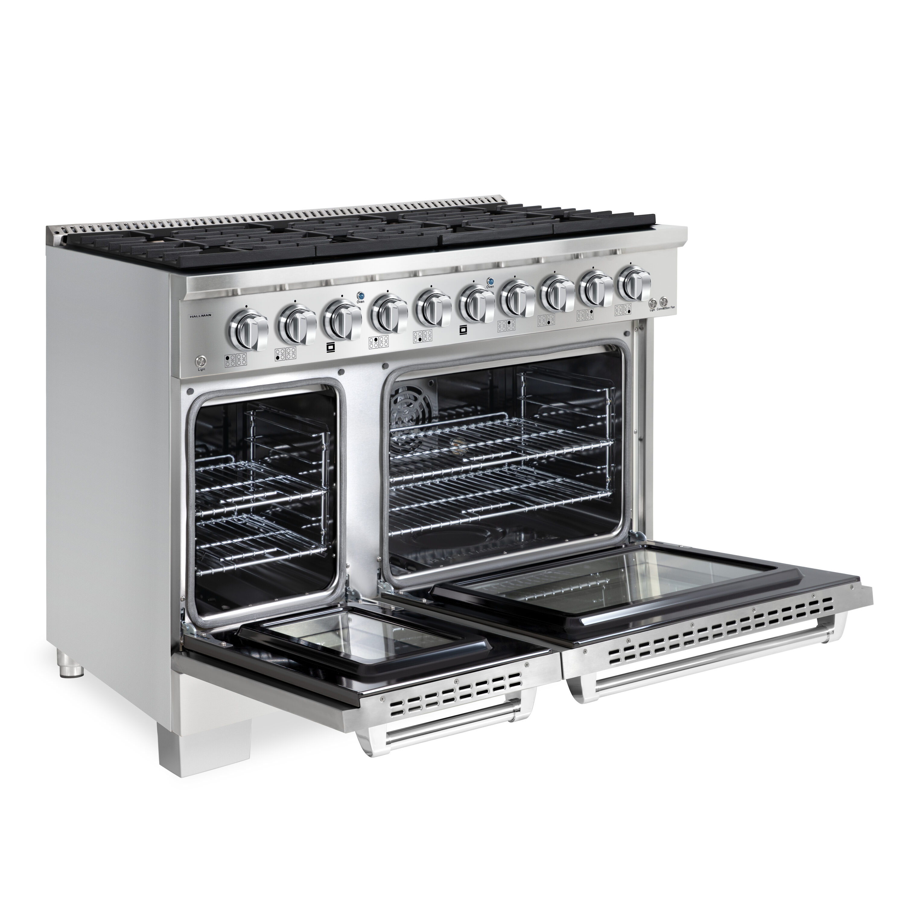 Hallman 48-in 8 Burners 4.5-cu ft / 2.5-cu ft Convection Freestanding ...