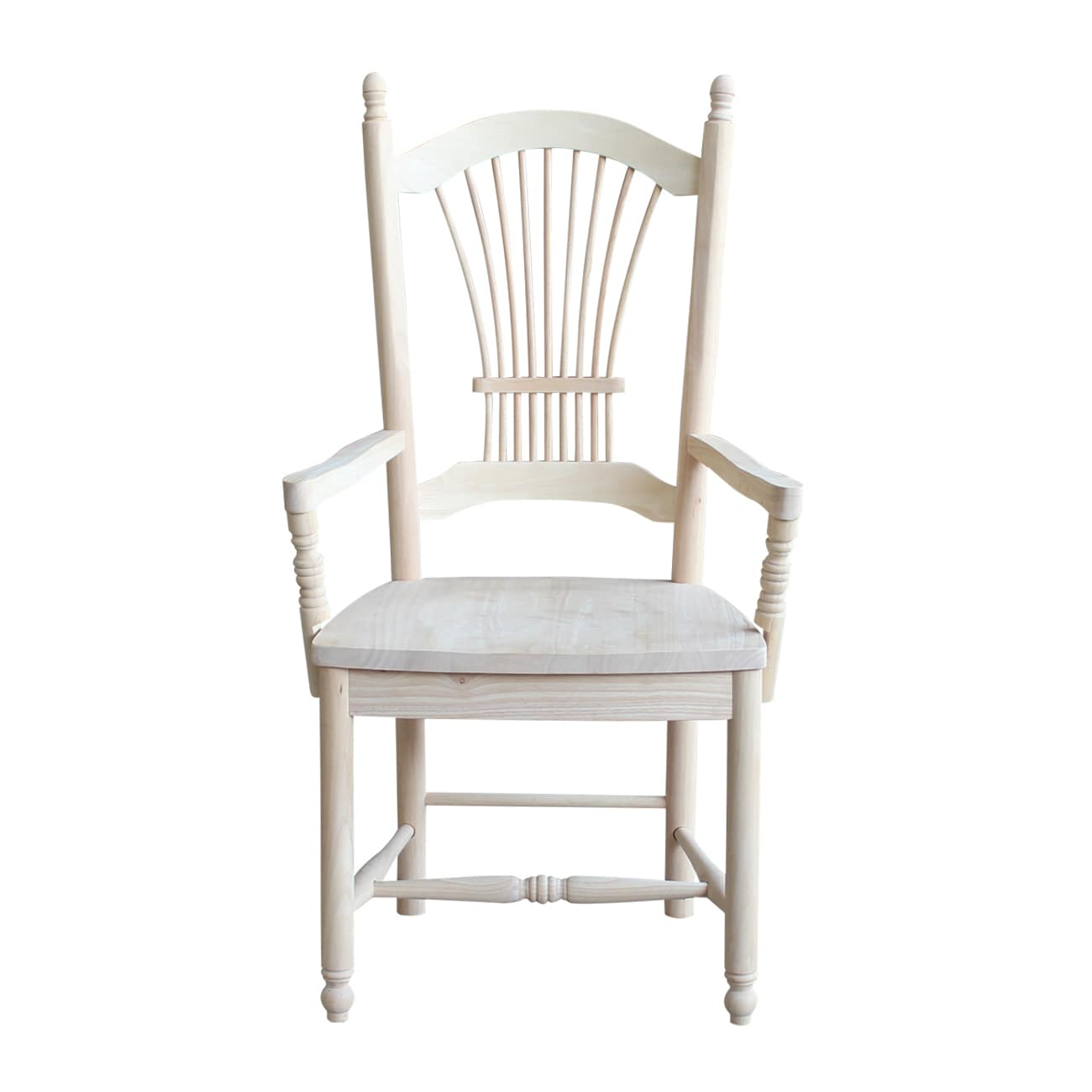 Traditional Sheafback Solid Wood Dining Chair in Unfinished Brown