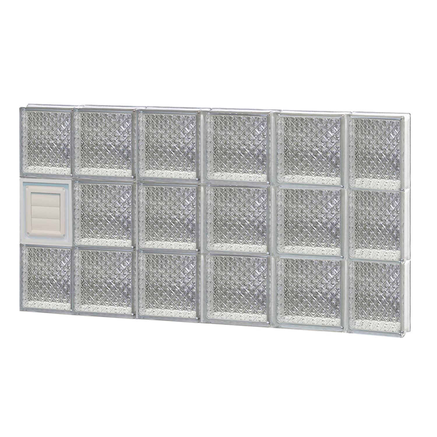 REDI2SET D4424DP Diamond Glass 42-1/2-in x 23-1/4-in Frameless Replacement Dryer vent Glass Block Window