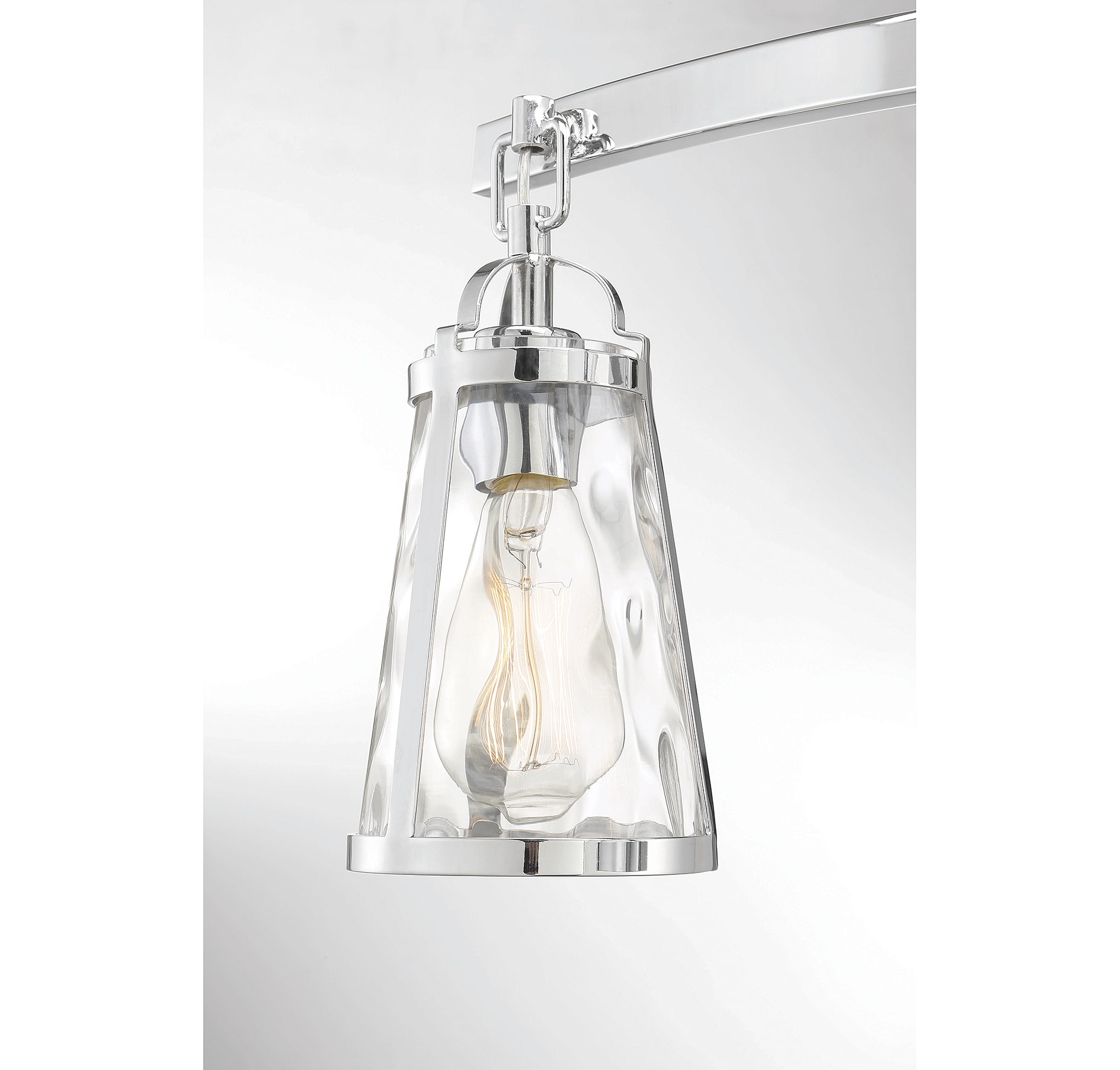 Albany Polished Chrome 3-Light Vanity with Water Glass Shades