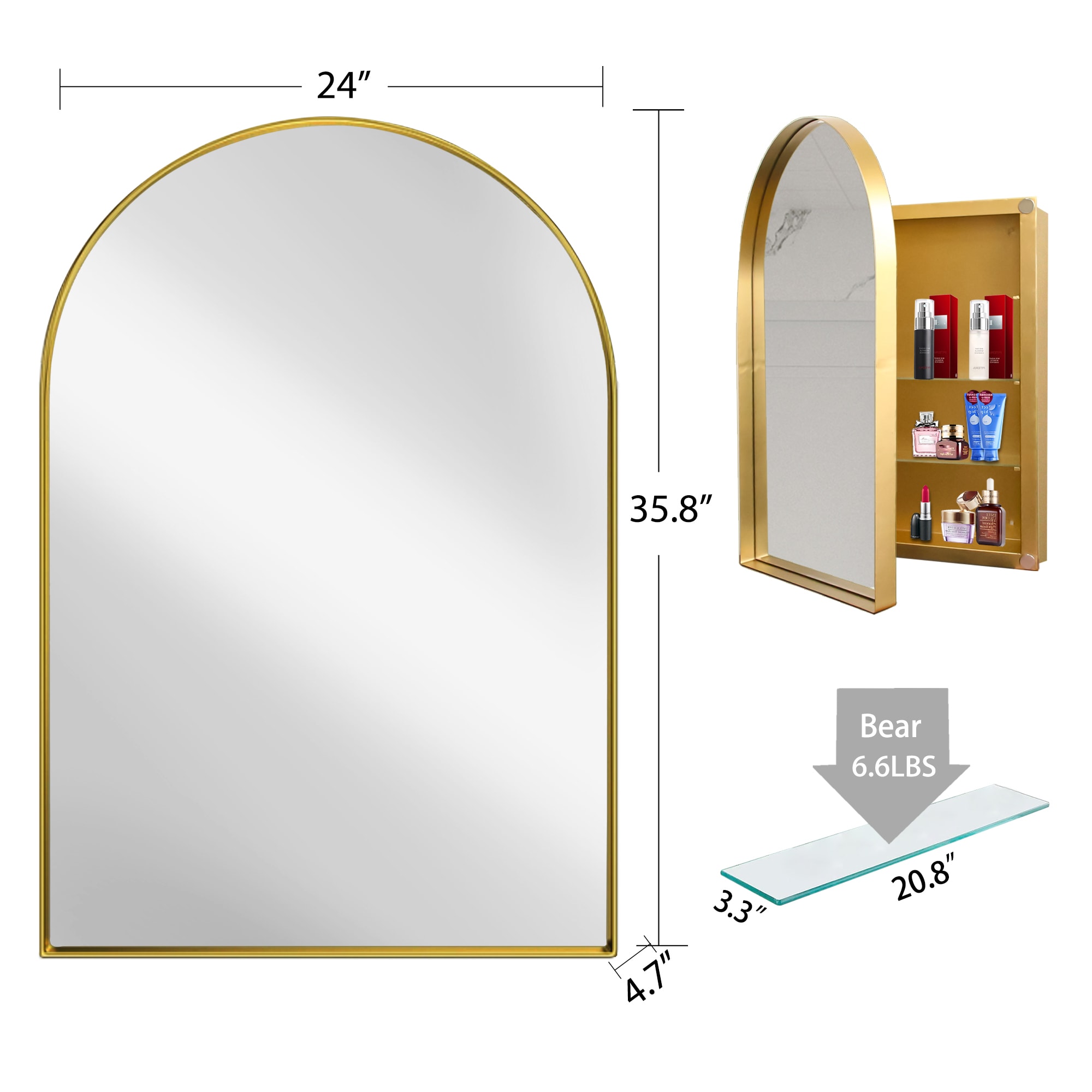 WELLFOR EX-SL2MC2430R Bathroom-Medicine-Cabinets - View #6