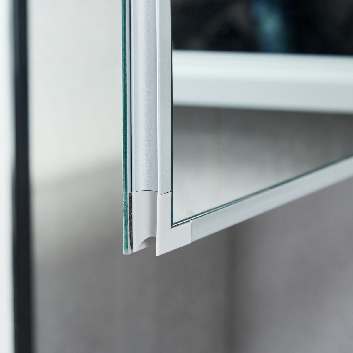 AAZJ KA 15-in x 24-in Surface/Recessed Mount Silver Mirrored Soft Close Medicine Cabinet