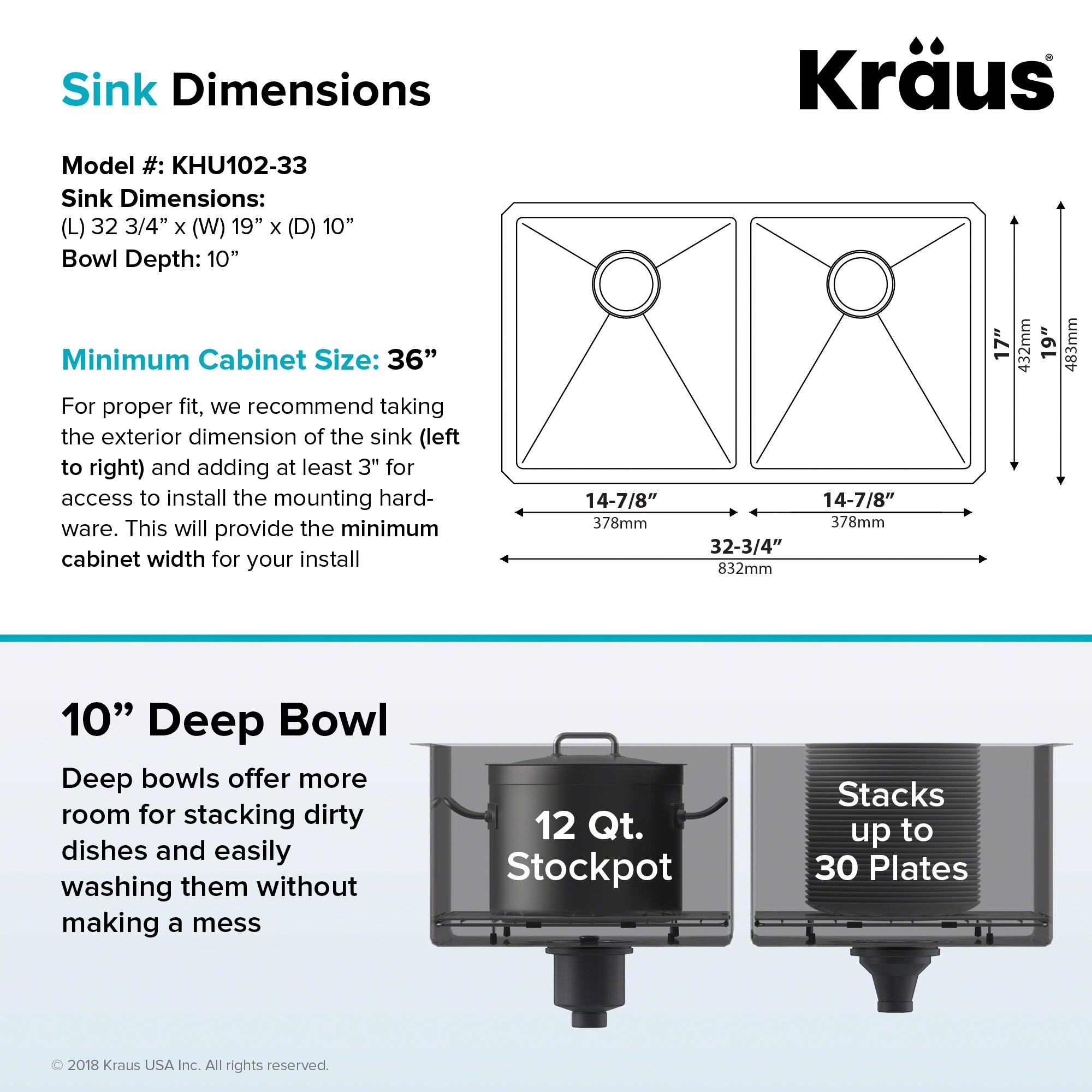 Kraus KHU102-33-100-75MB Kitchen-Sinks - View #5