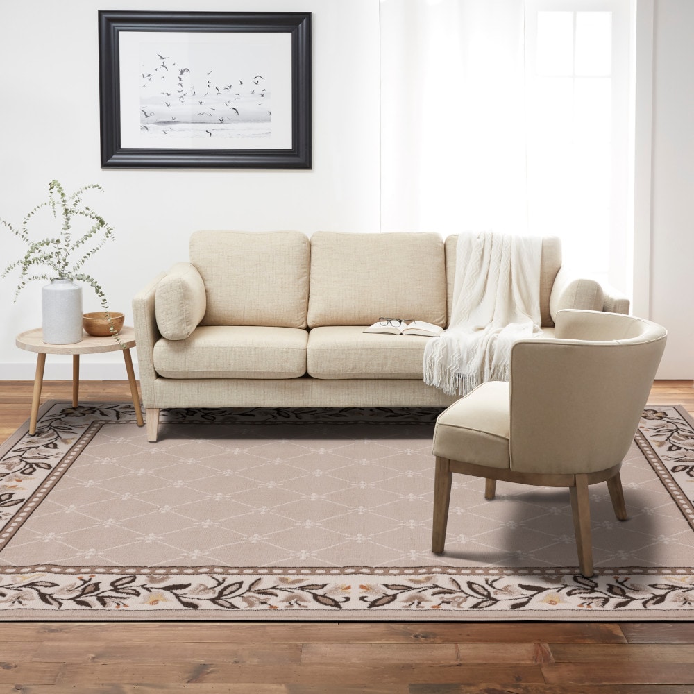 Home Dynamix 2-7015-605 Premium Aydin 5 x 7 (ft) Loomed Polypropylene Beige Rectangular Indoor Geometric Farmhouse/Cottage Area rug