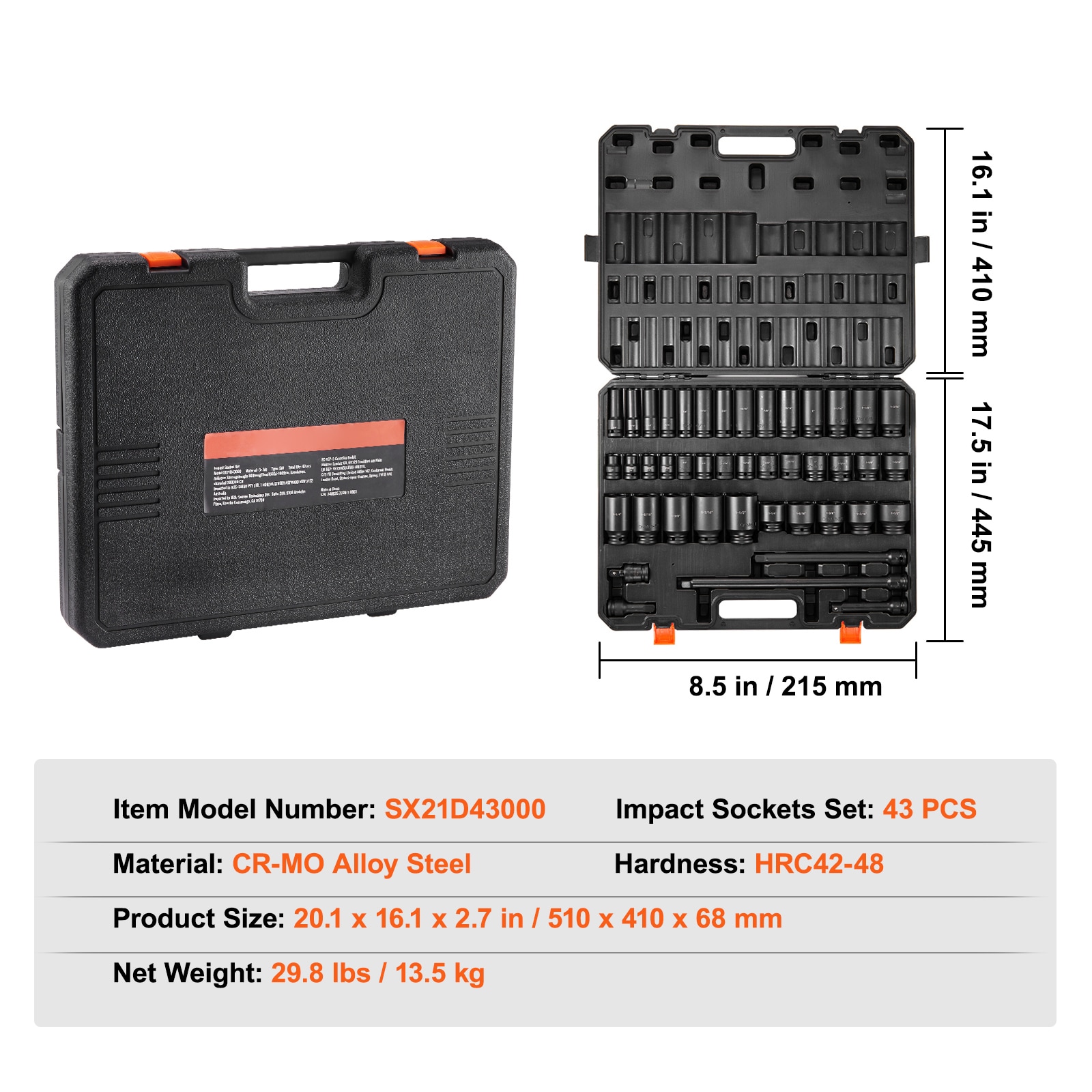 VEVOR SCCJTTZJ1CRM06161V0 Impact-Socket-Sets - View #7