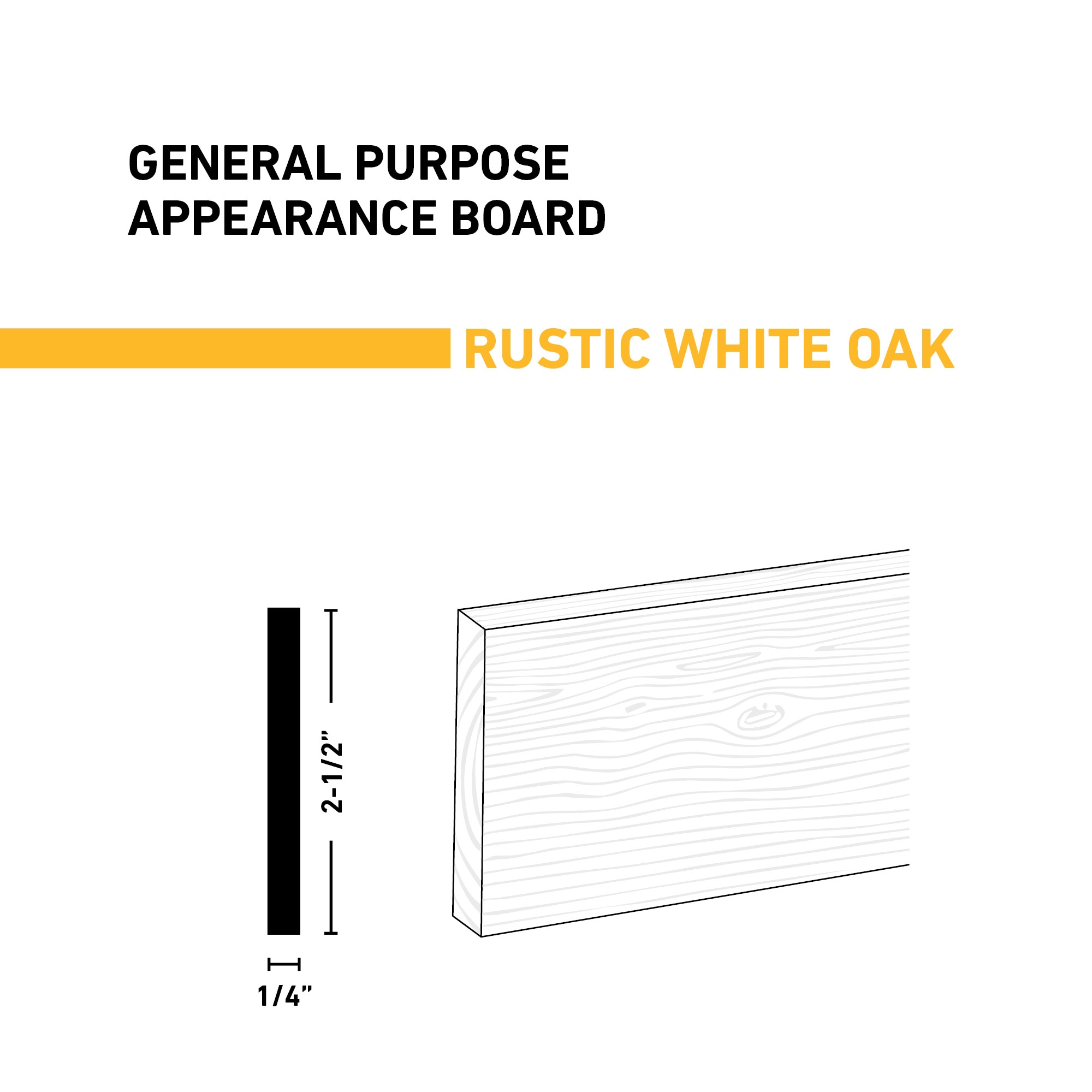 Ornamental Mouldings BRDRUS 1-4X3X4WOAK Appearance-Boards - View #2