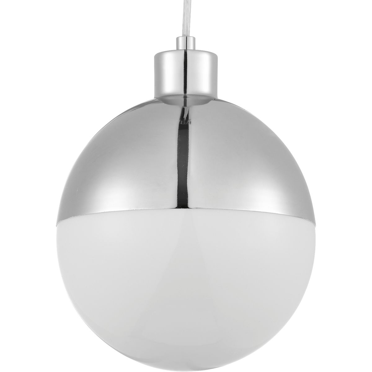 Progress Lighting P500147-015-30 Globe LED Polished Chrome Modern/Contemporary Opal Glass Globe LED Mini Hanging Pendant Light