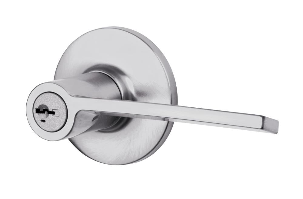 Kwikset 438PLLRH-26DS Palmina Satin Chrome Right-Hand ed Exterior Keyed Entry Door Handle with Smartkey