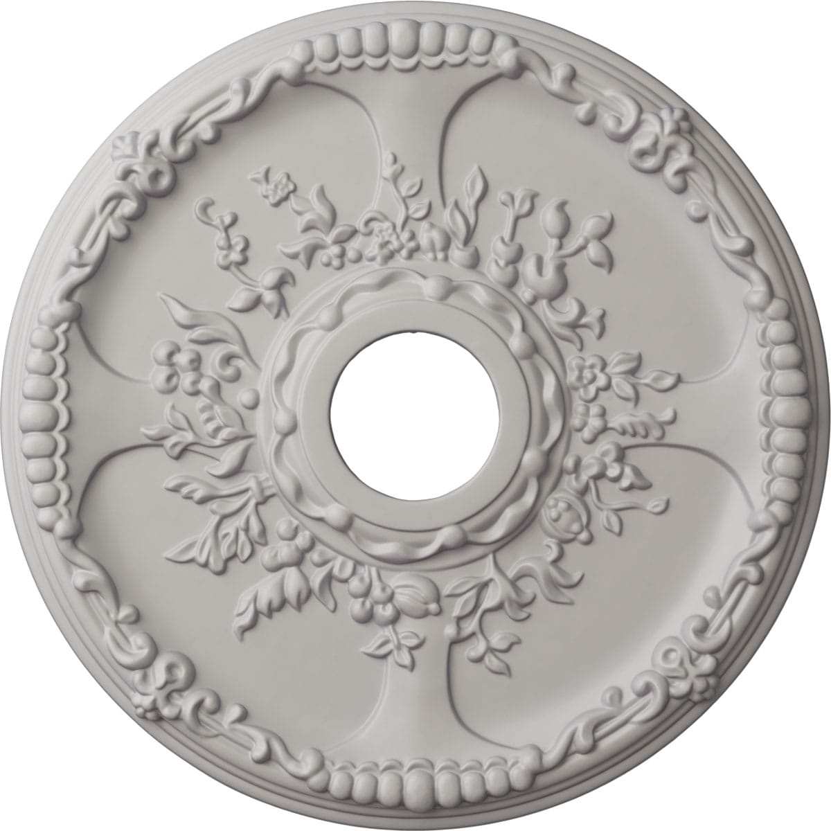 Ekena Millwork CM18SEUWF Antioch 18-in W x 18-in L Painted Ultra Pure White Polyurethane Whole Ceiling Medallion