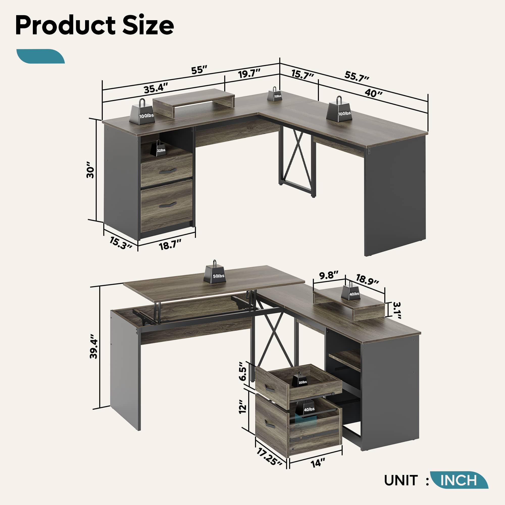 Bestier LOW-H100914E-RGOD desks - View #2